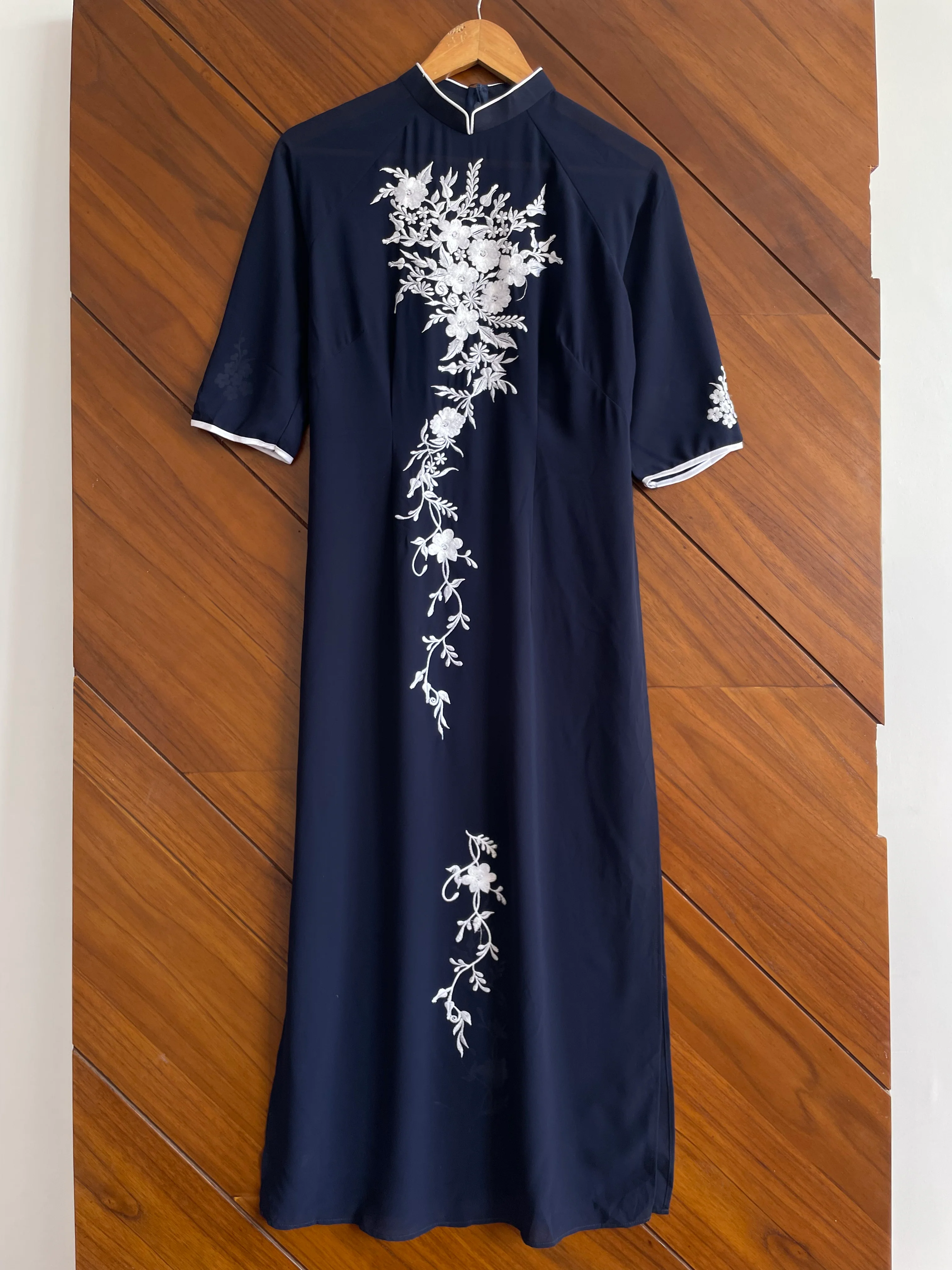 Chinese Sheer Embroidered Kurta-Bust 38