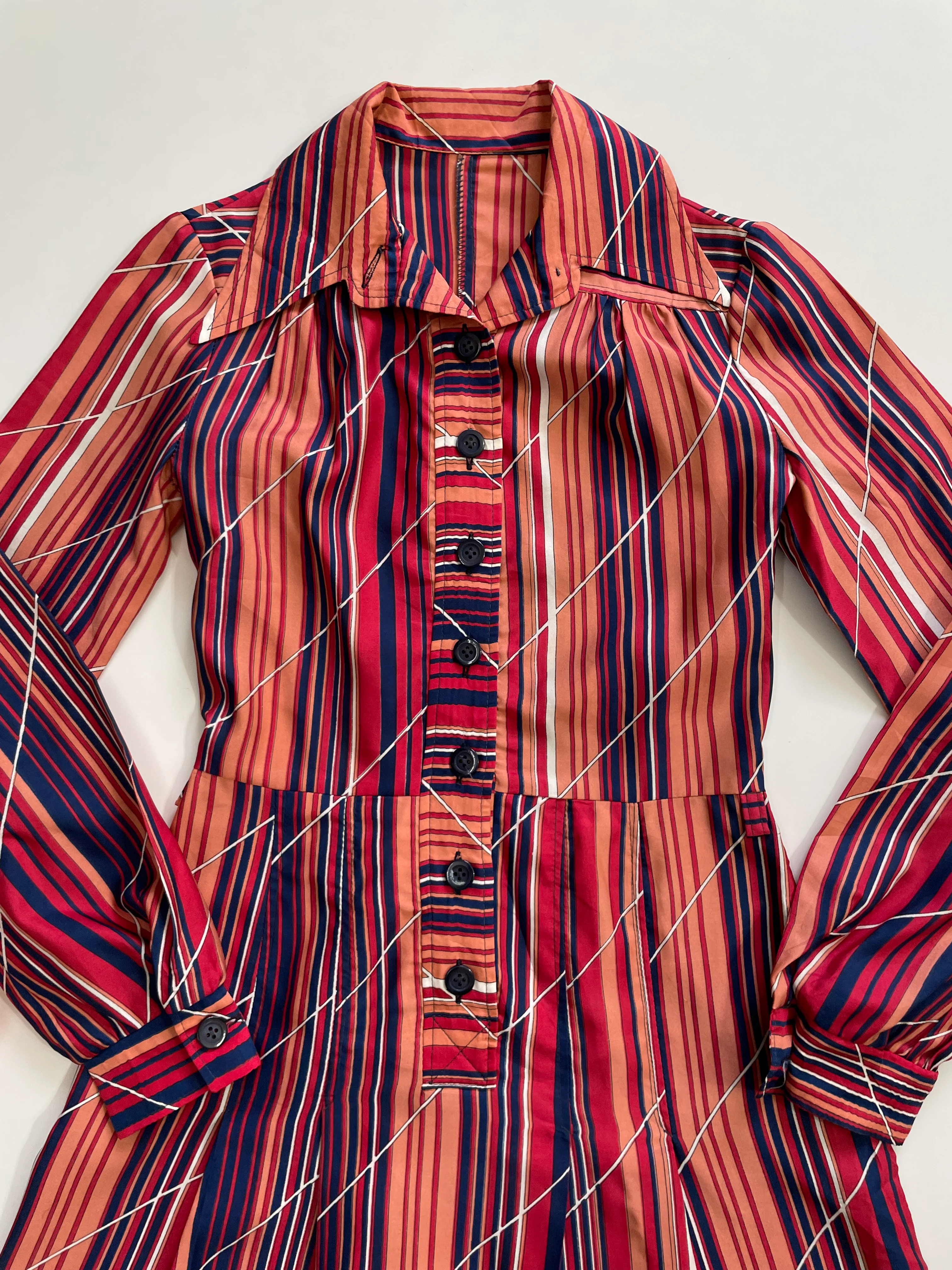 Striped Buttondown Dress-Bust 32 - Image 2