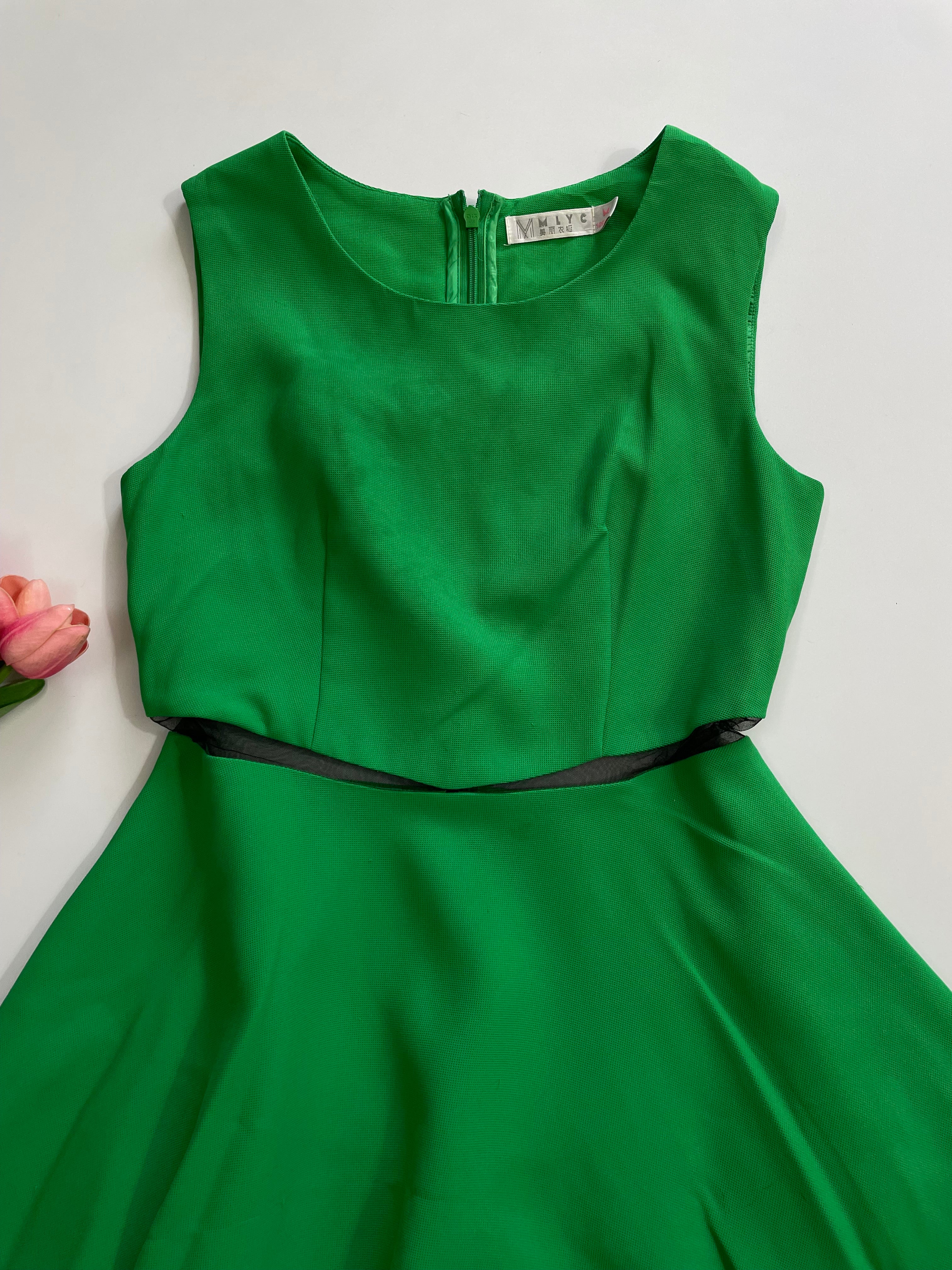 Green Cutout Dress-Bust 32 - Image 2