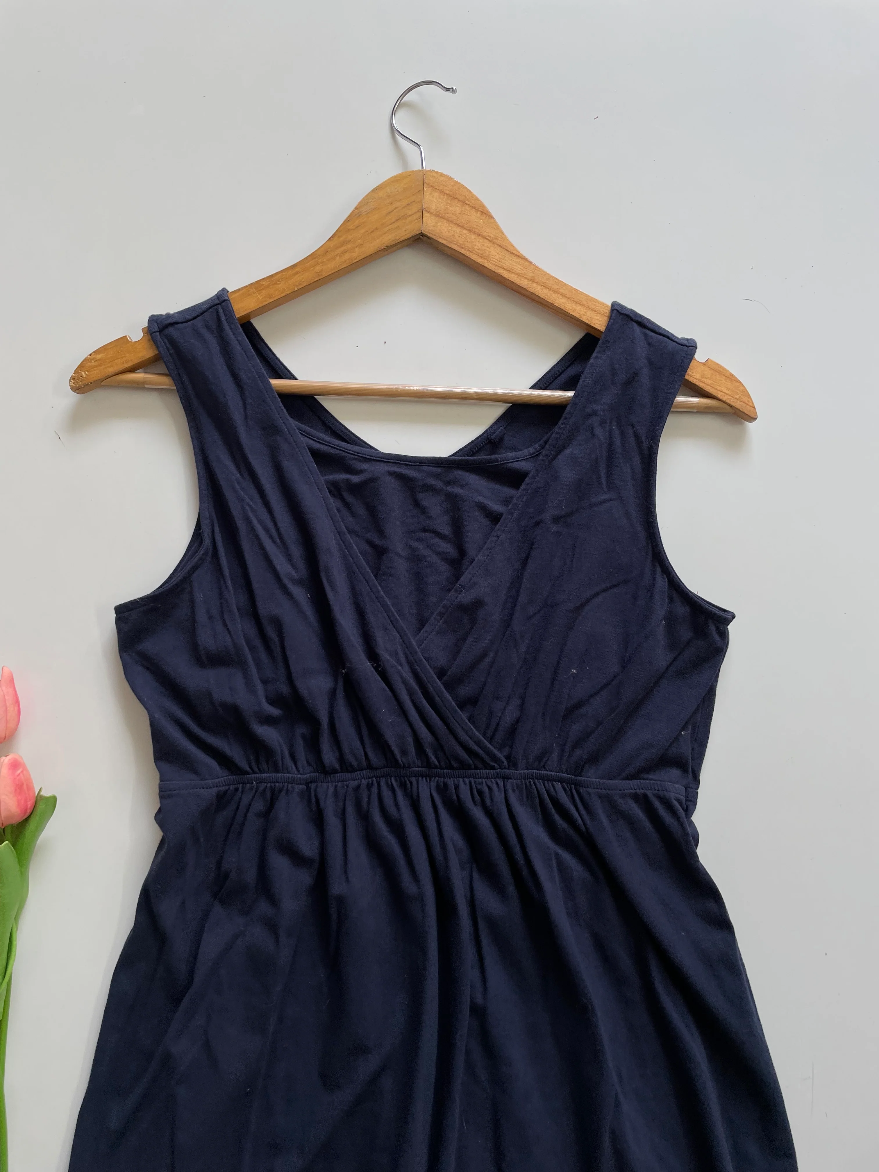 DEEP BLUE SURPLICE NECK DRESS - BUST 34 TO 36 - Image 2