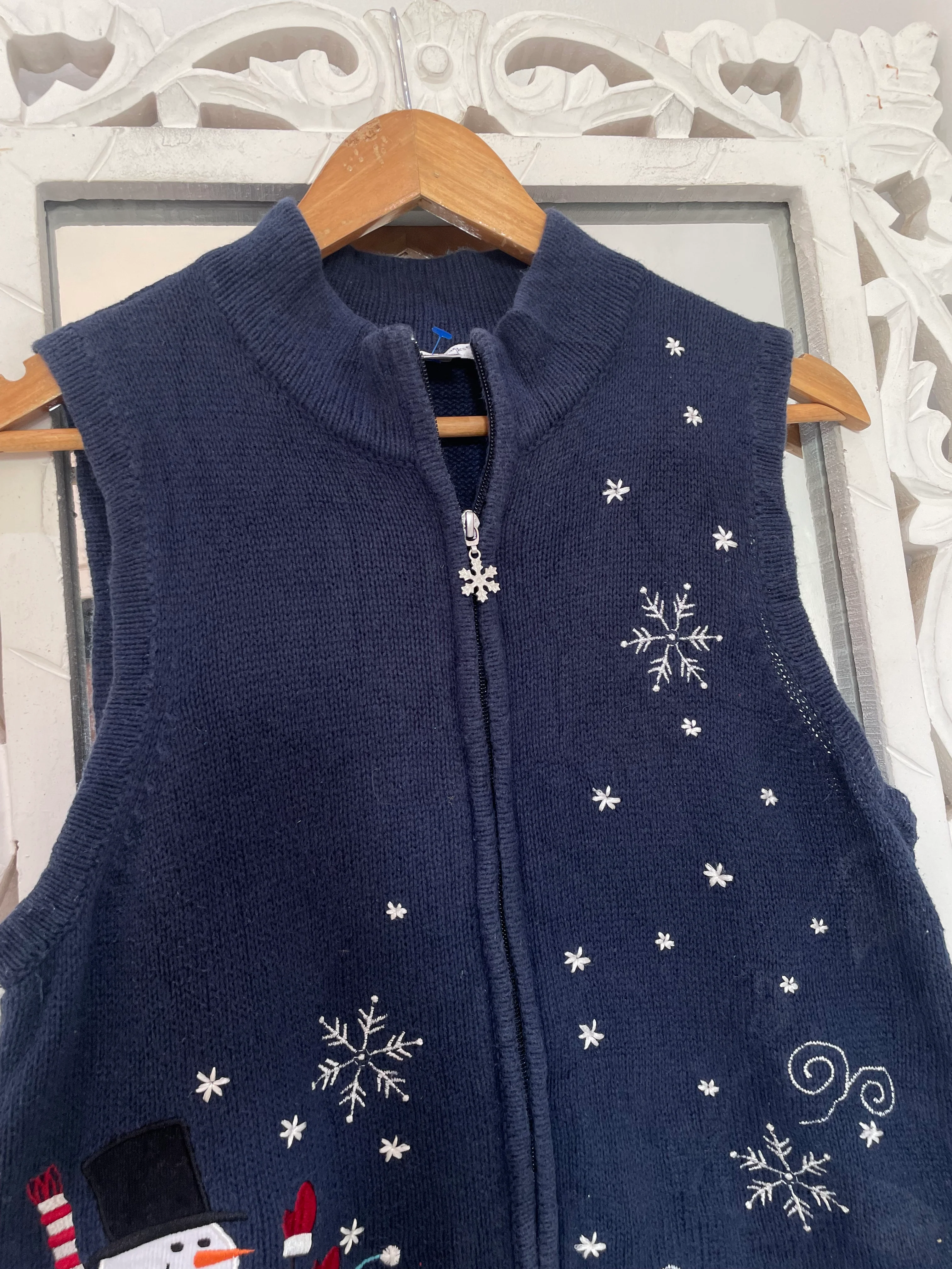 Christopher & Banks Embroidered Christmas Sweater-Bust 36 - Image 2