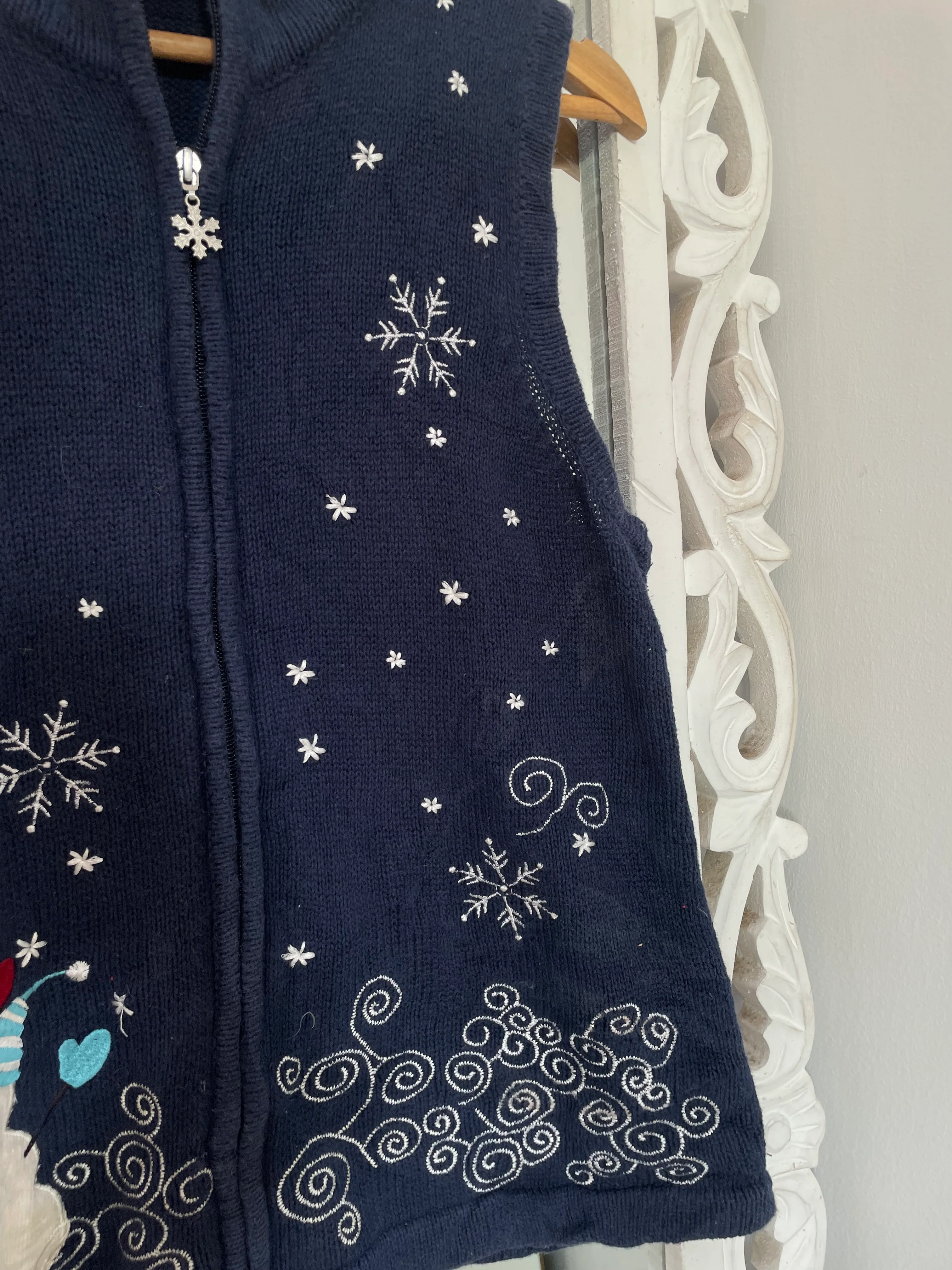 Christopher & Banks Embroidered Christmas Sweater-Bust 36 - Image 3