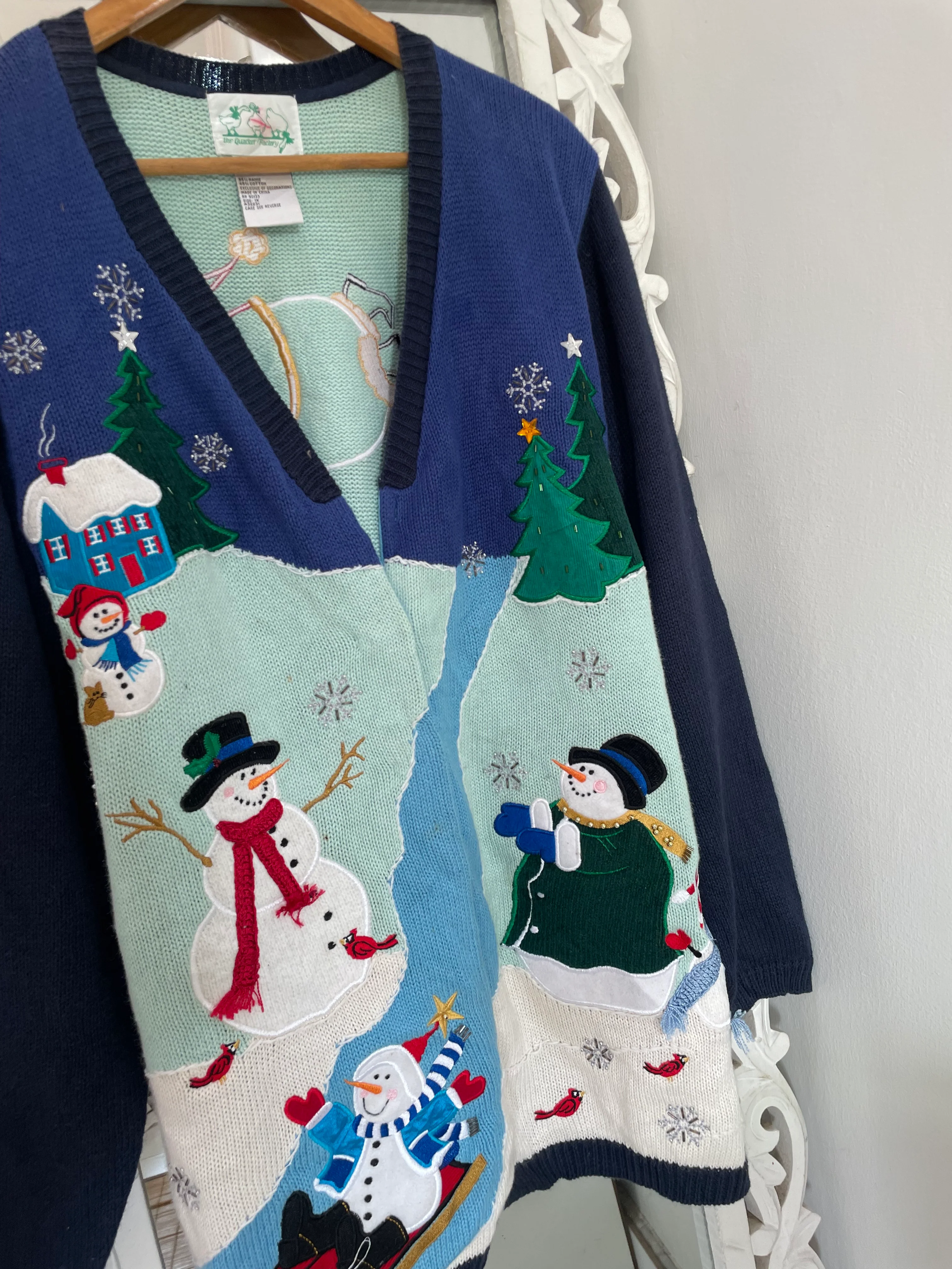 The Quacker Factory Embroidered Christmas Sweater-Bust 48 - Image 3