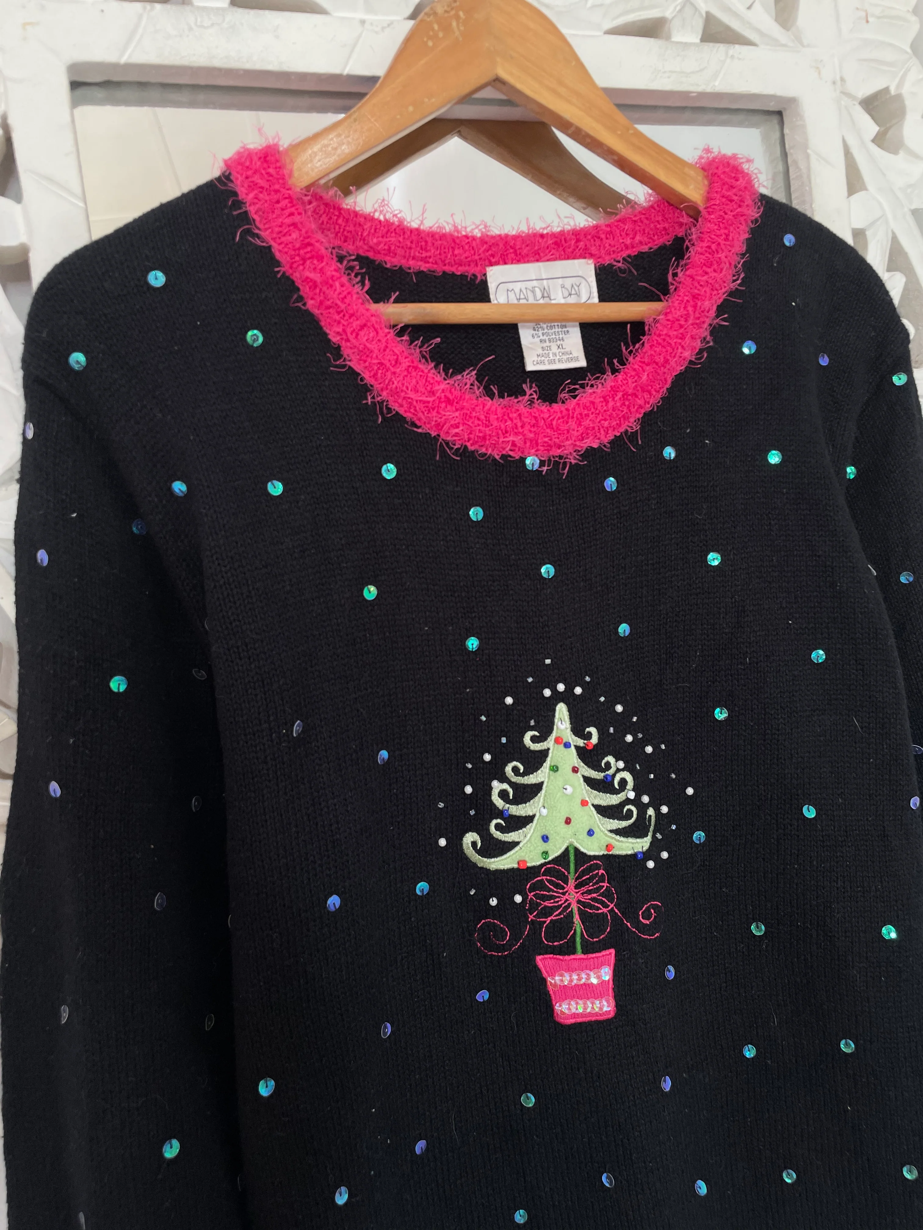 Mandal Bay Embroidered Christmas Sweater-Bust 44 - Image 2