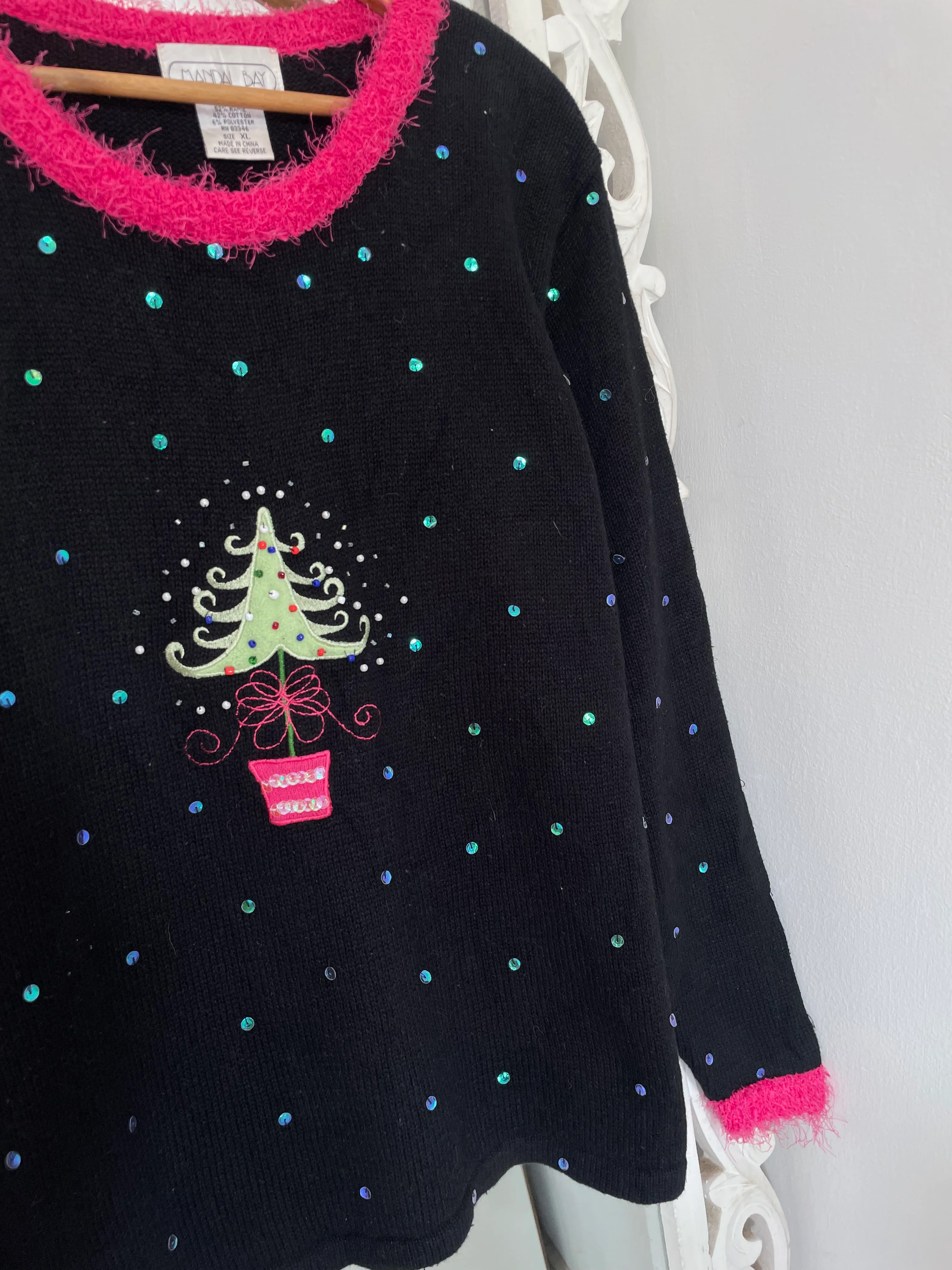 Mandal Bay Embroidered Christmas Sweater-Bust 44 - Image 3