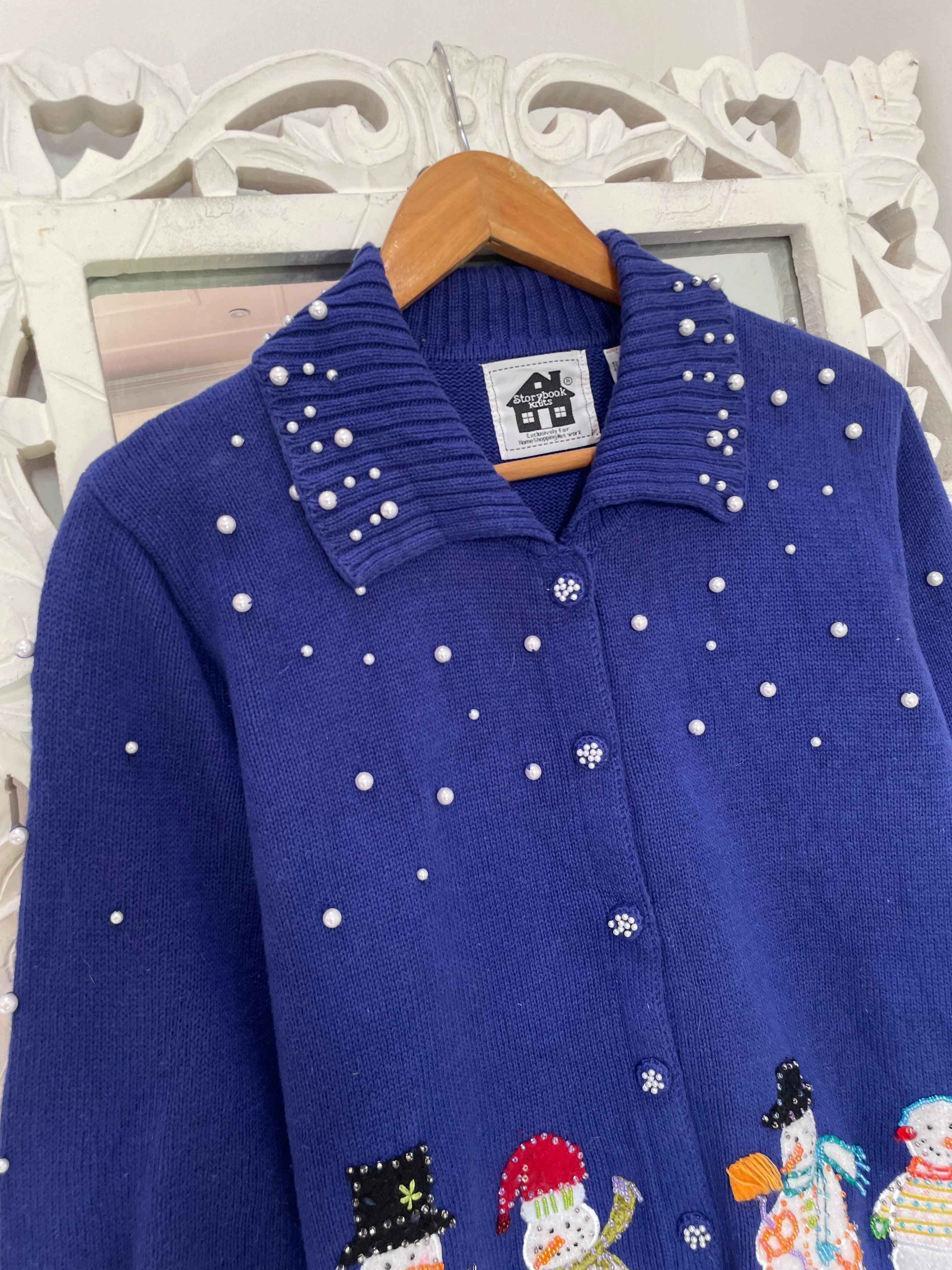 Story Book Embroidered Christmas Sweater-Bust 42 - Image 2