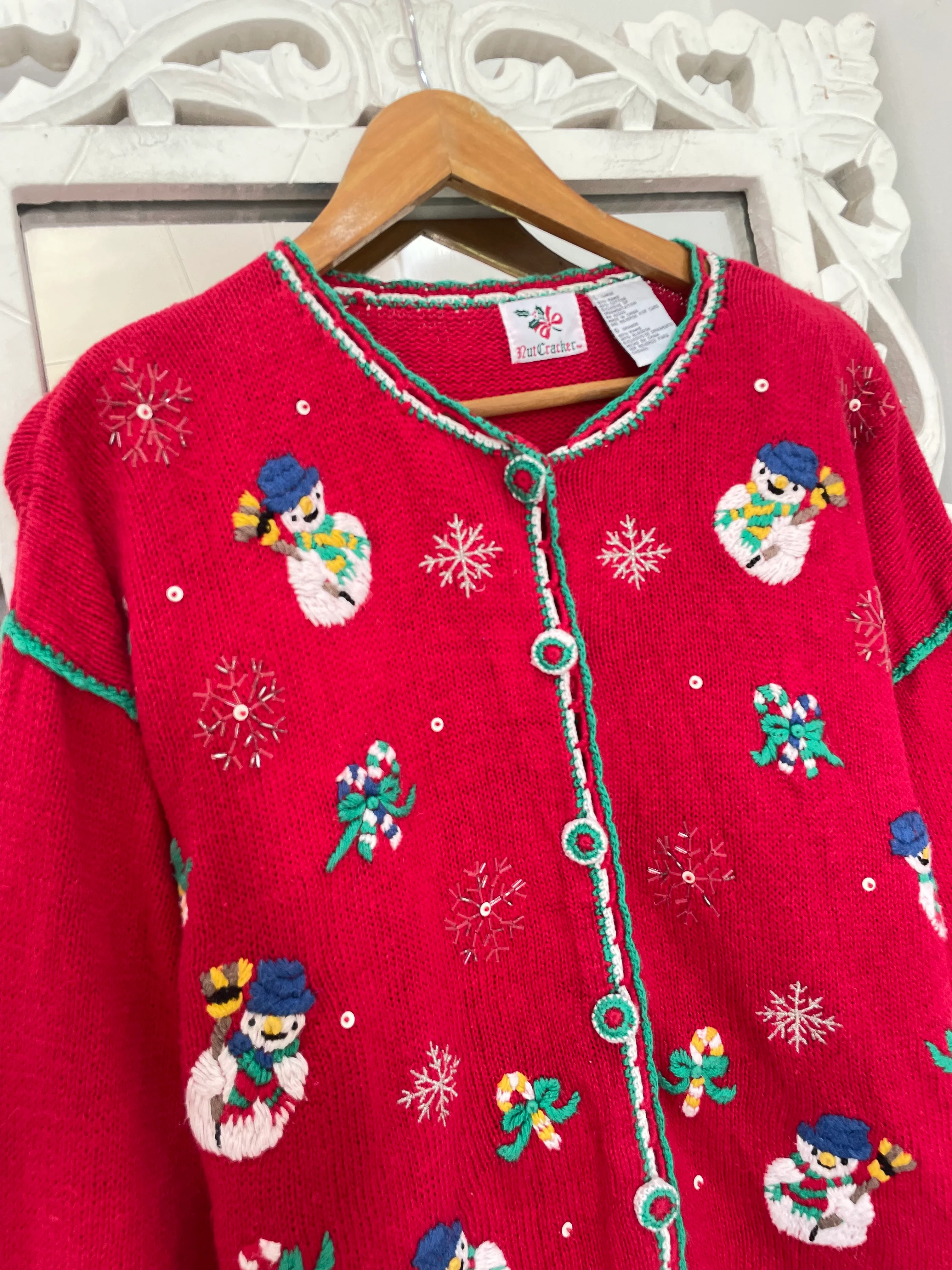 Nut Cracker Embroidered Christmas Sweater-Bust 46 - Image 2
