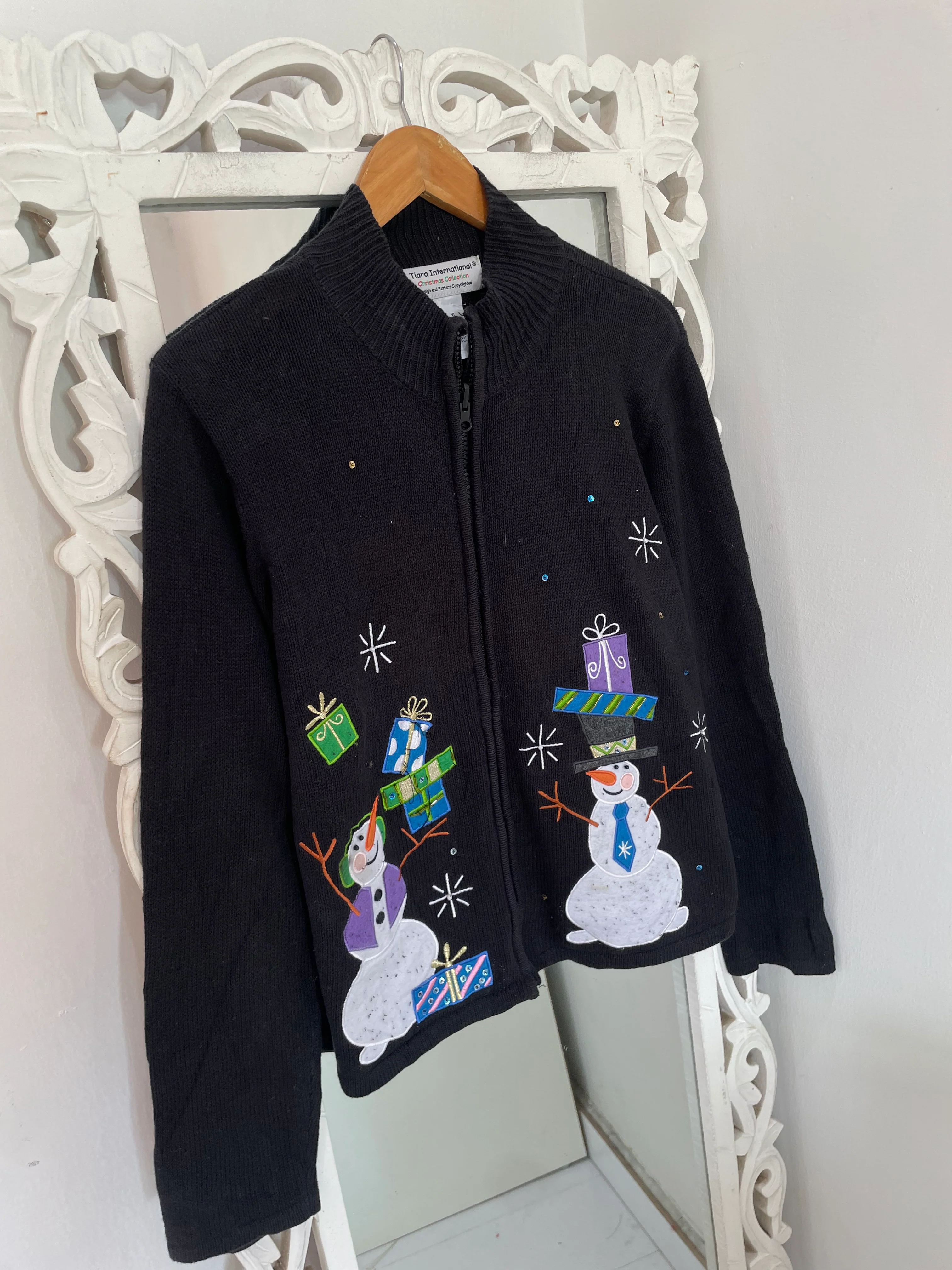 Tiara Embroidered Christmas Sweater-Bust 44