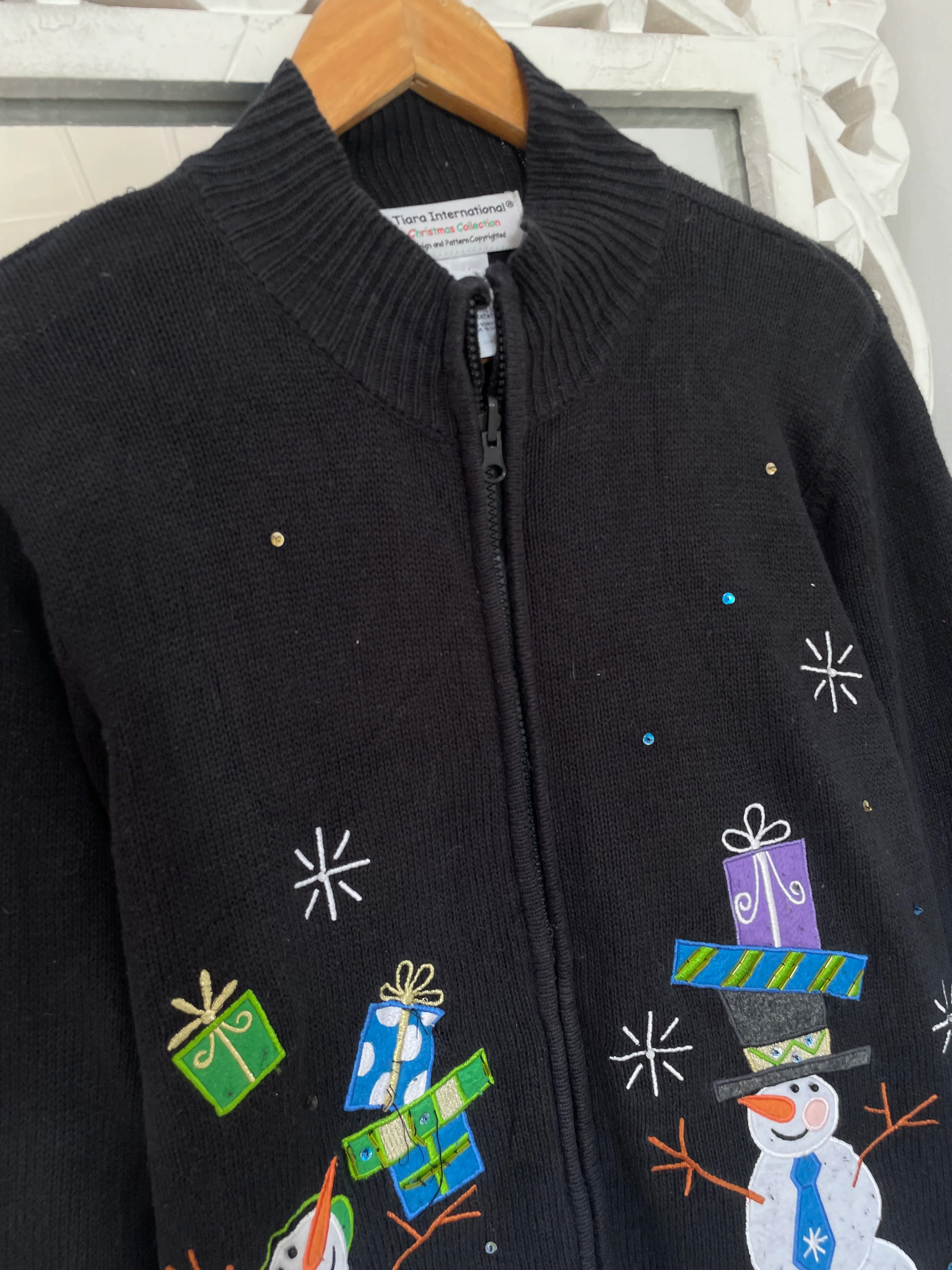 Tiara Embroidered Christmas Sweater-Bust 44 - Image 3