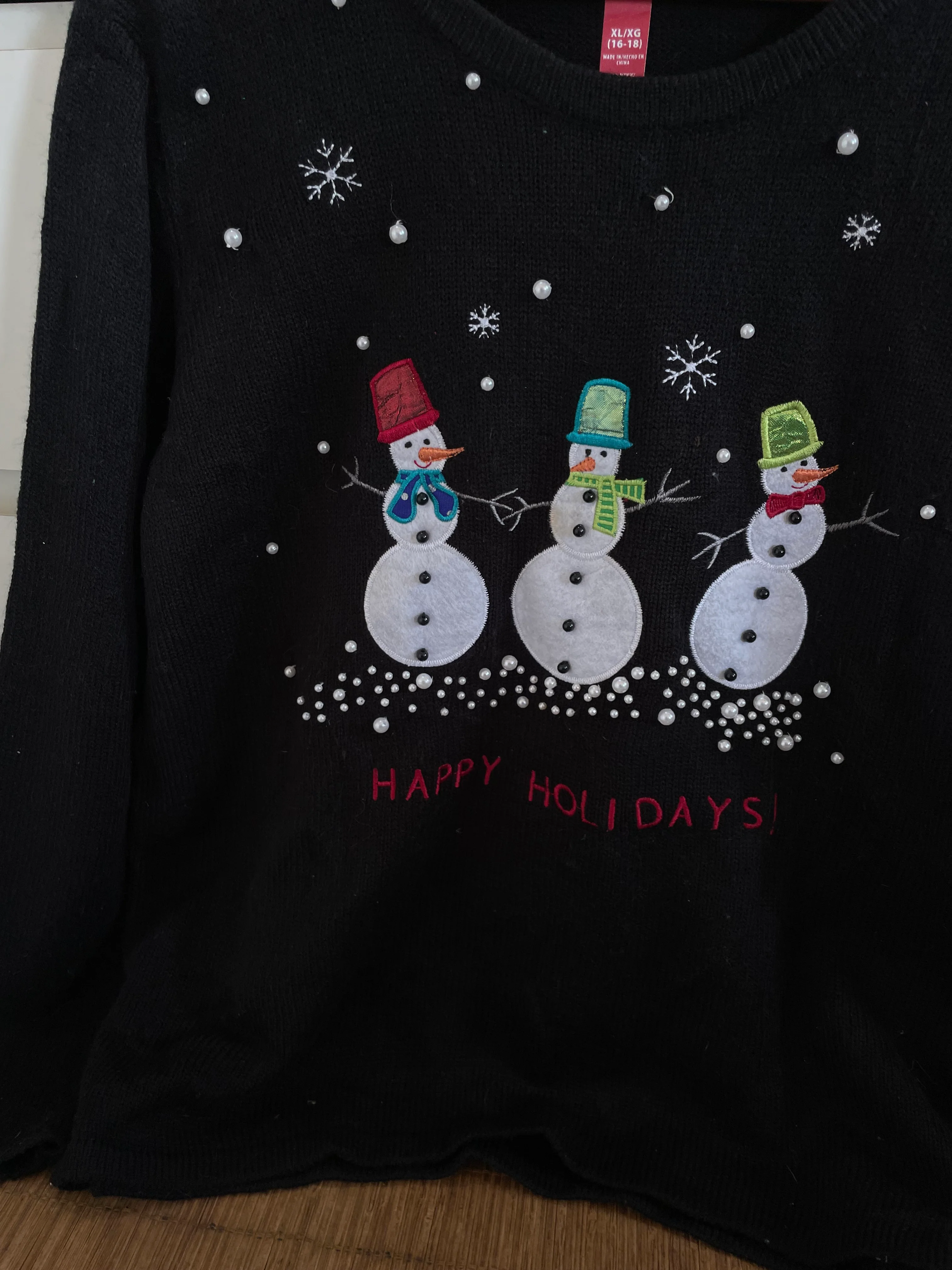 Embroidered Christmas Sweater-Bust 48 - Image 3