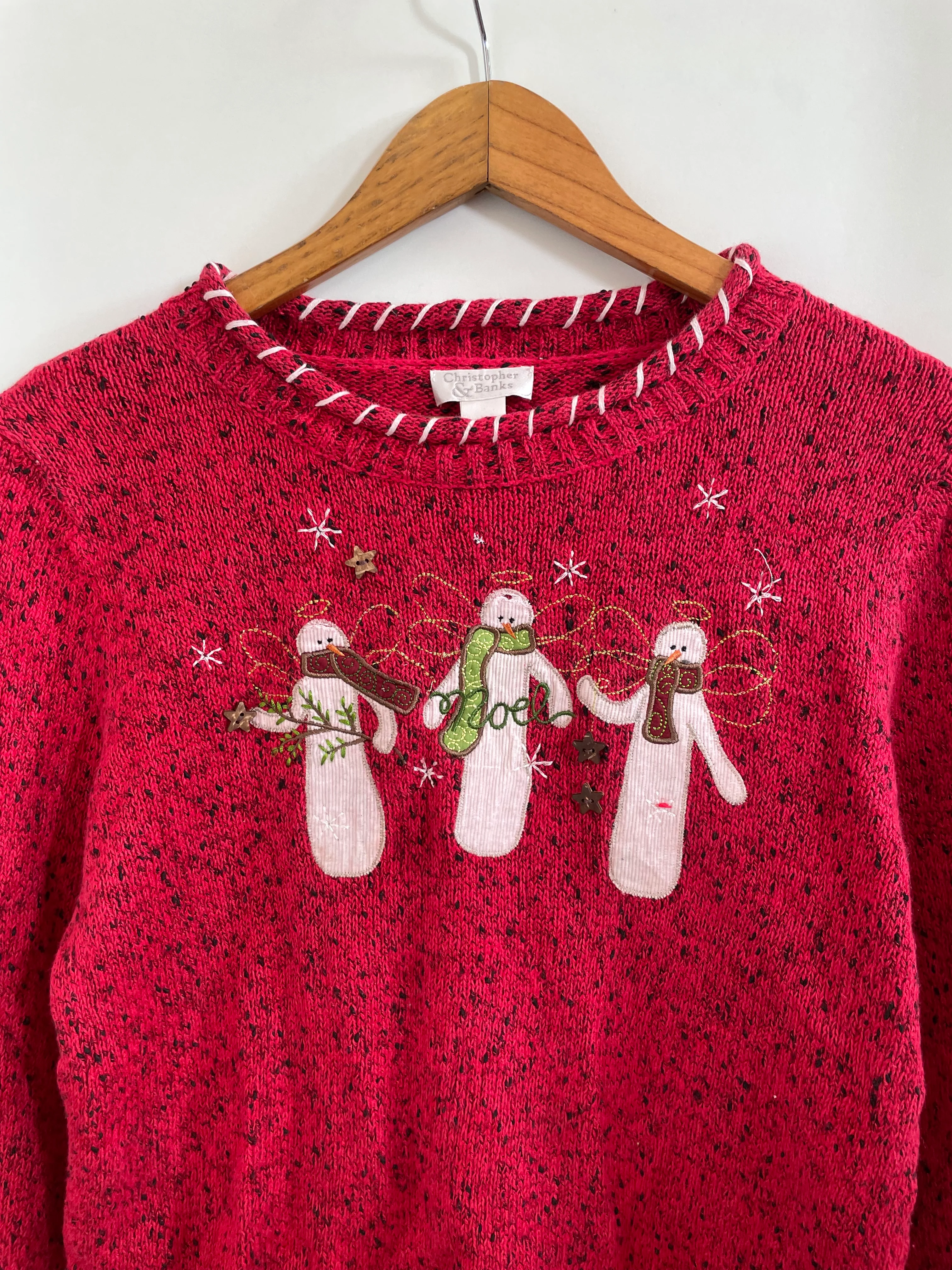 Christopher & Banks Embroidered Christmas Sweater-Bust 38 - Image 2