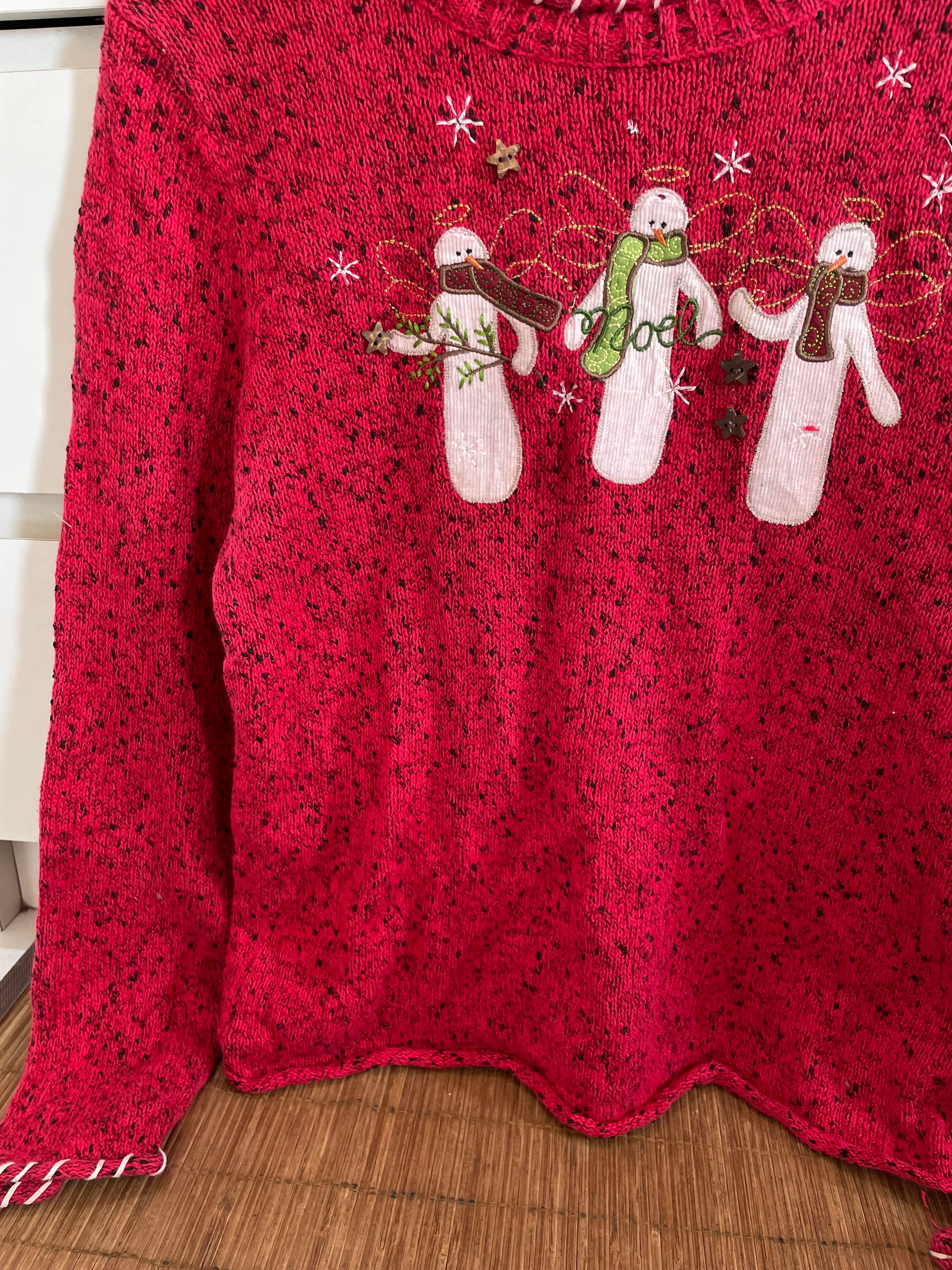Christopher & Banks Embroidered Christmas Sweater-Bust 38 - Image 3