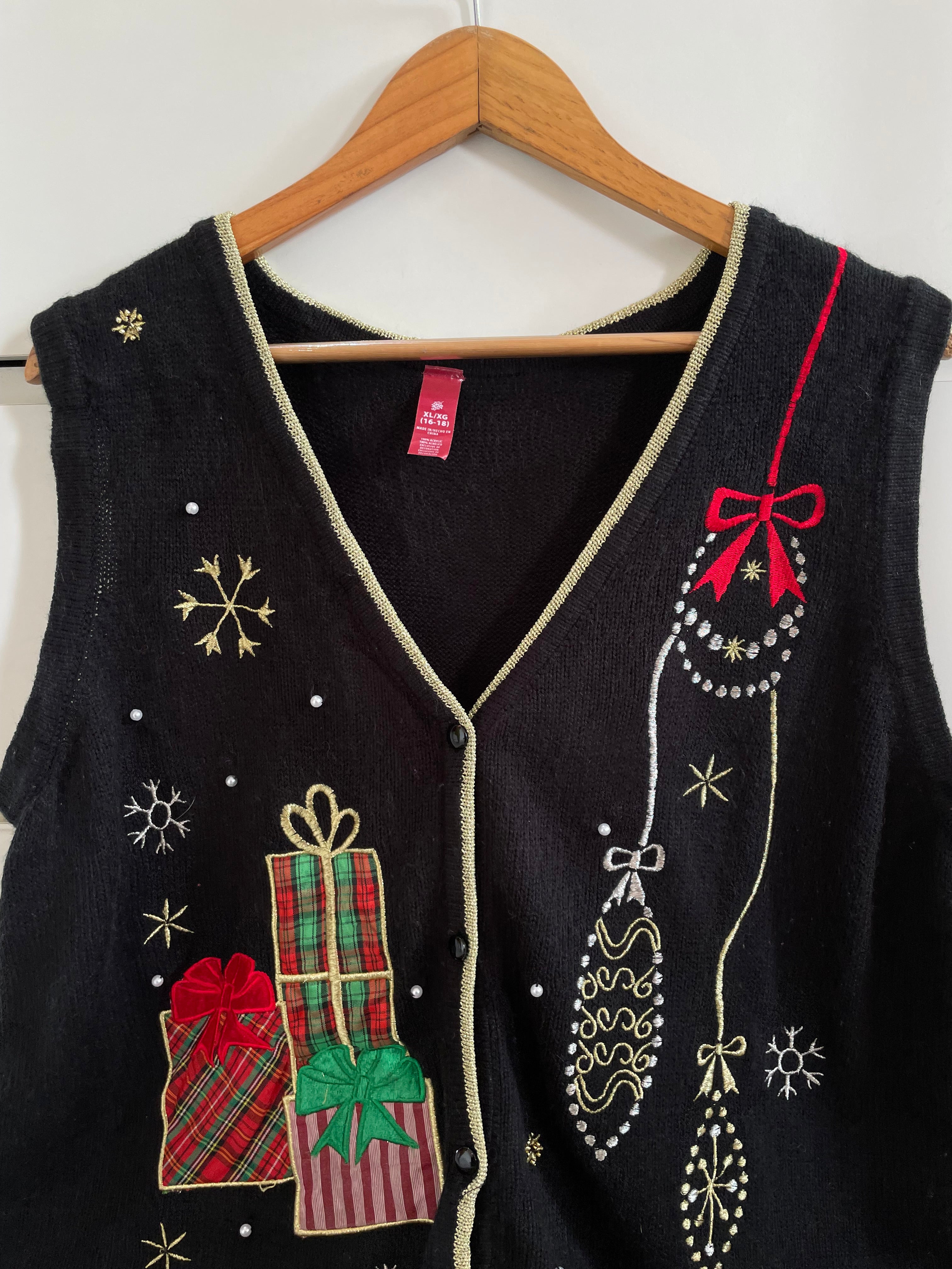Embroidered Christmas Sweater-Bust 44 - Image 2