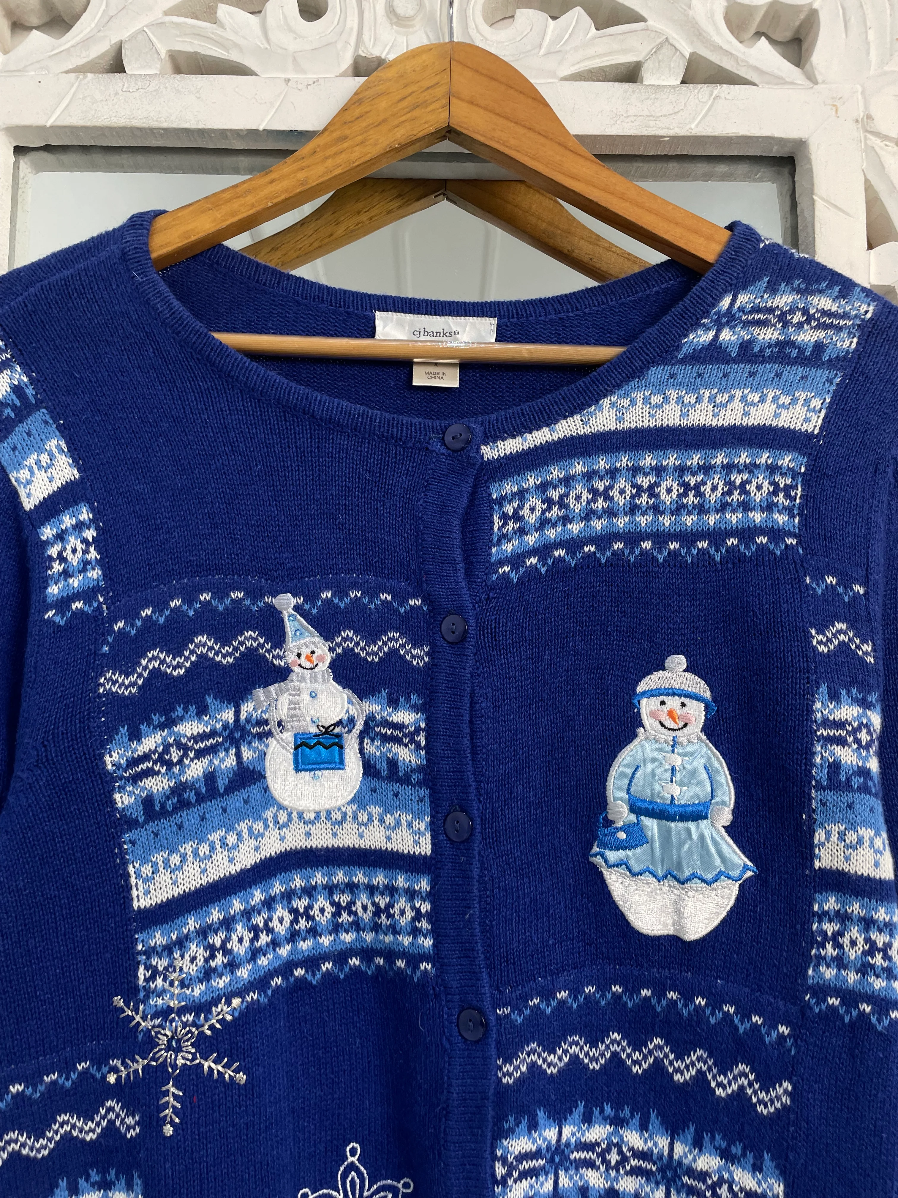 Christopher & Banks Embroidered Christmas Sweater-Bust 42 - Image 2
