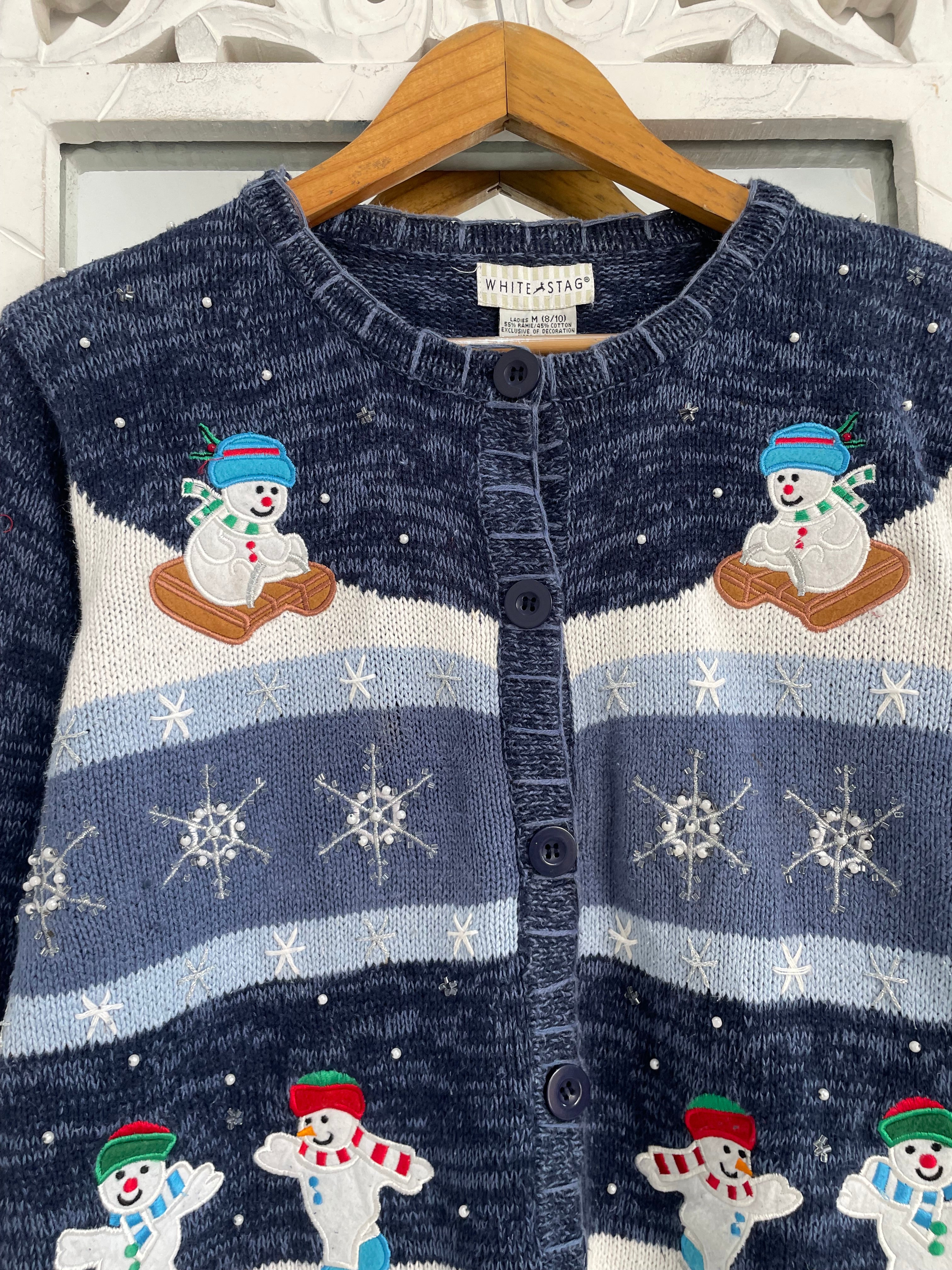White Stag Embroidered Christmas Sweater-Bust 40 - Image 2