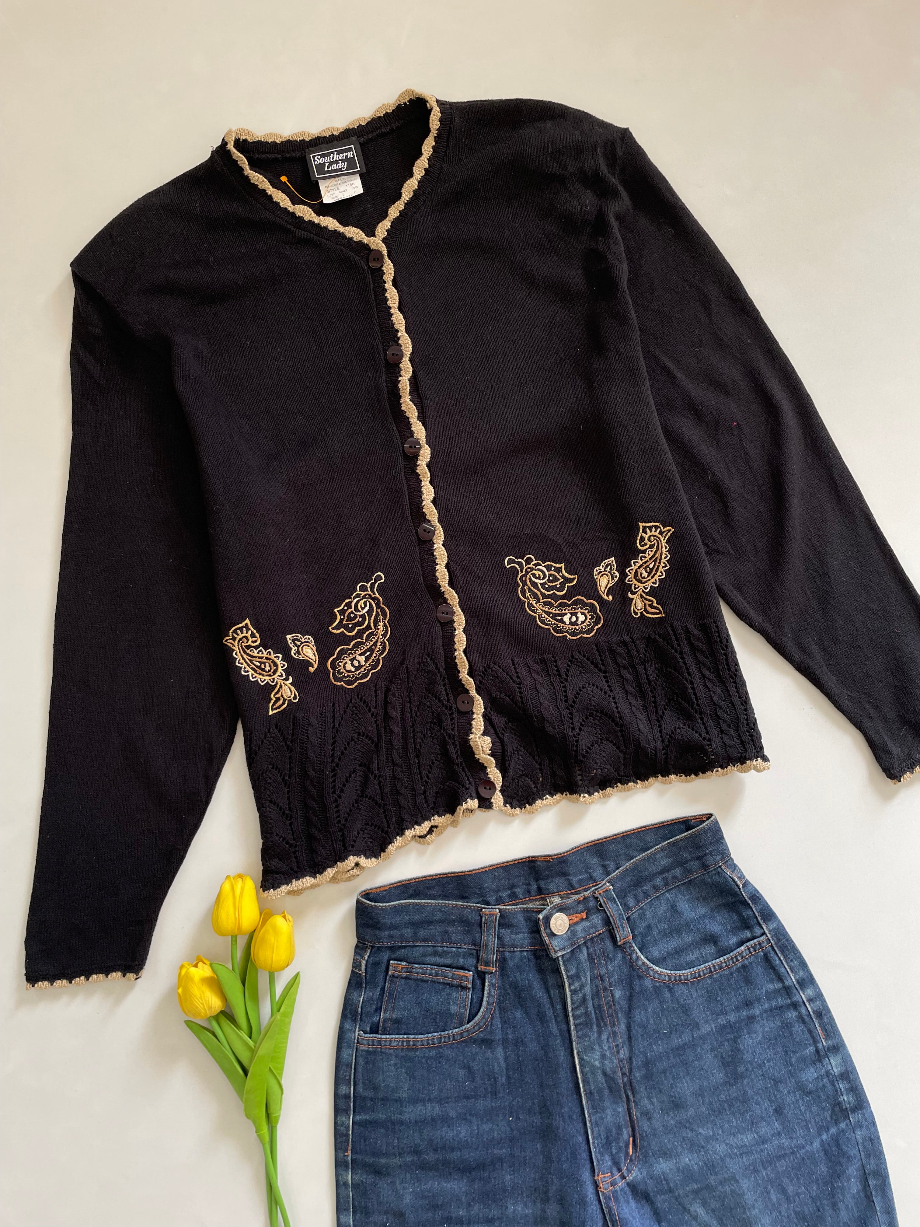 Embroidered Sweater-Bust 44
