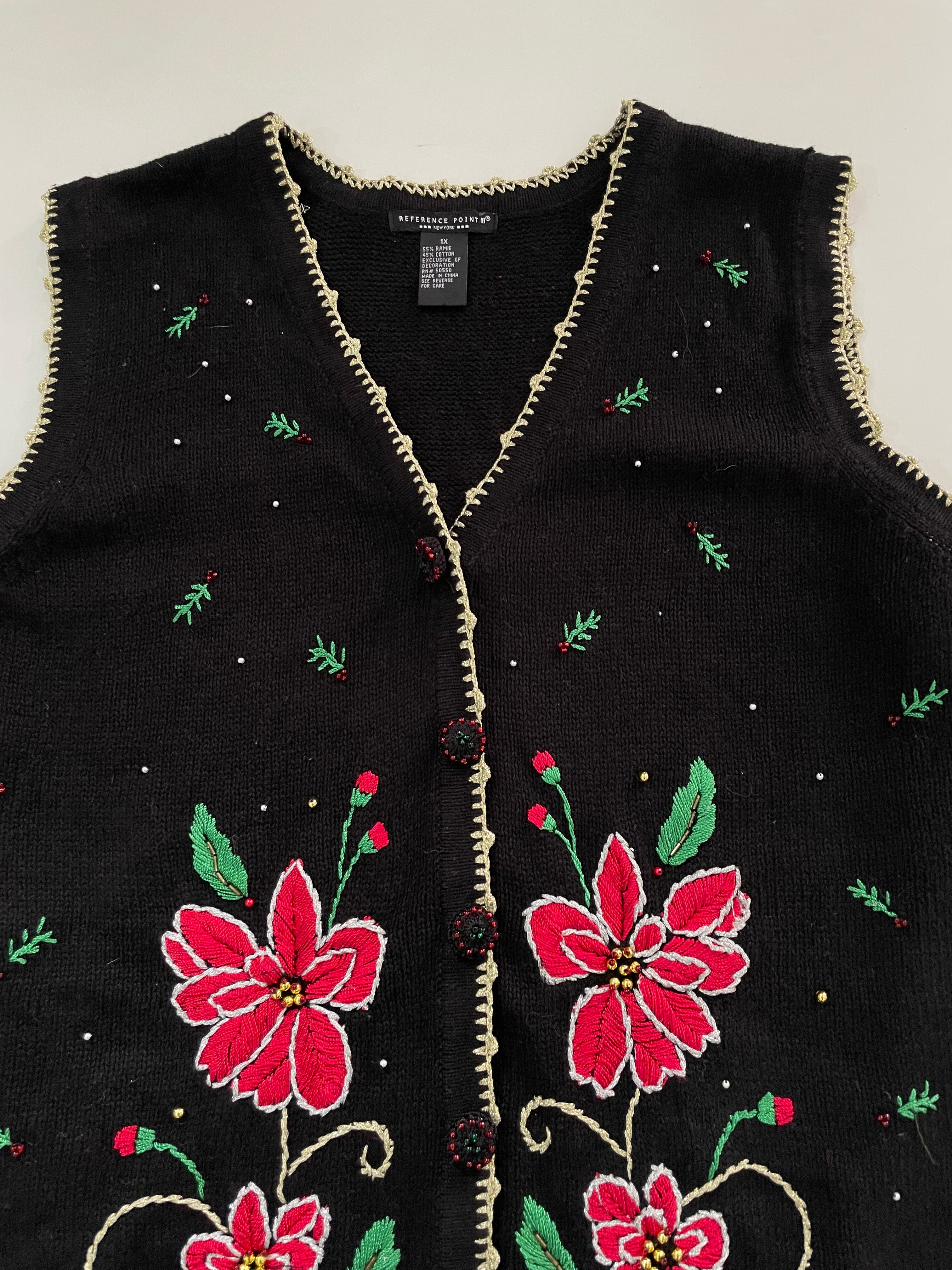 Reference Point Embroidered Sweater Vest-Bust 46 - Image 2