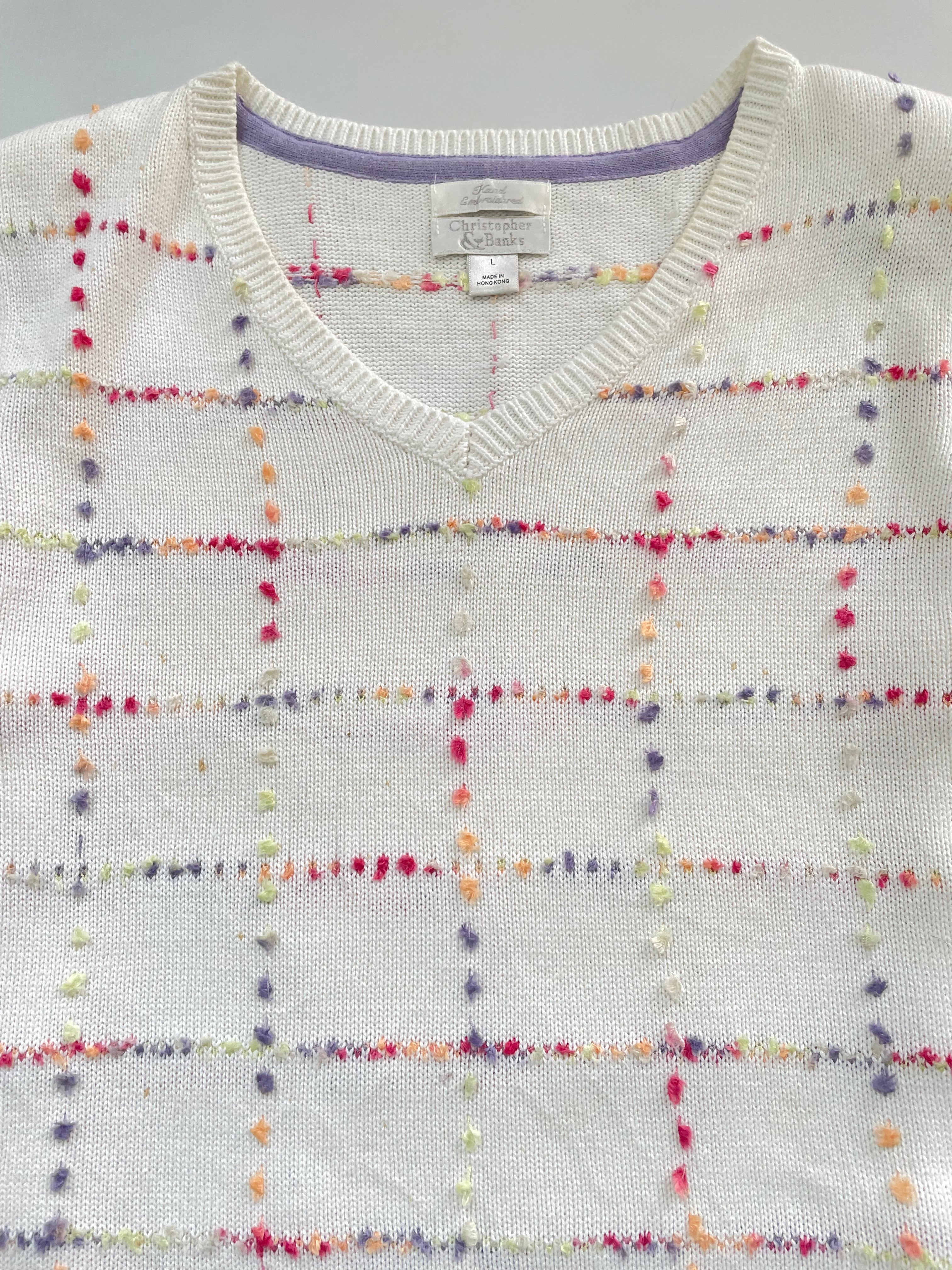 Christopher & Banks Embroidered Sweater Vest-Bust 38 - Image 2