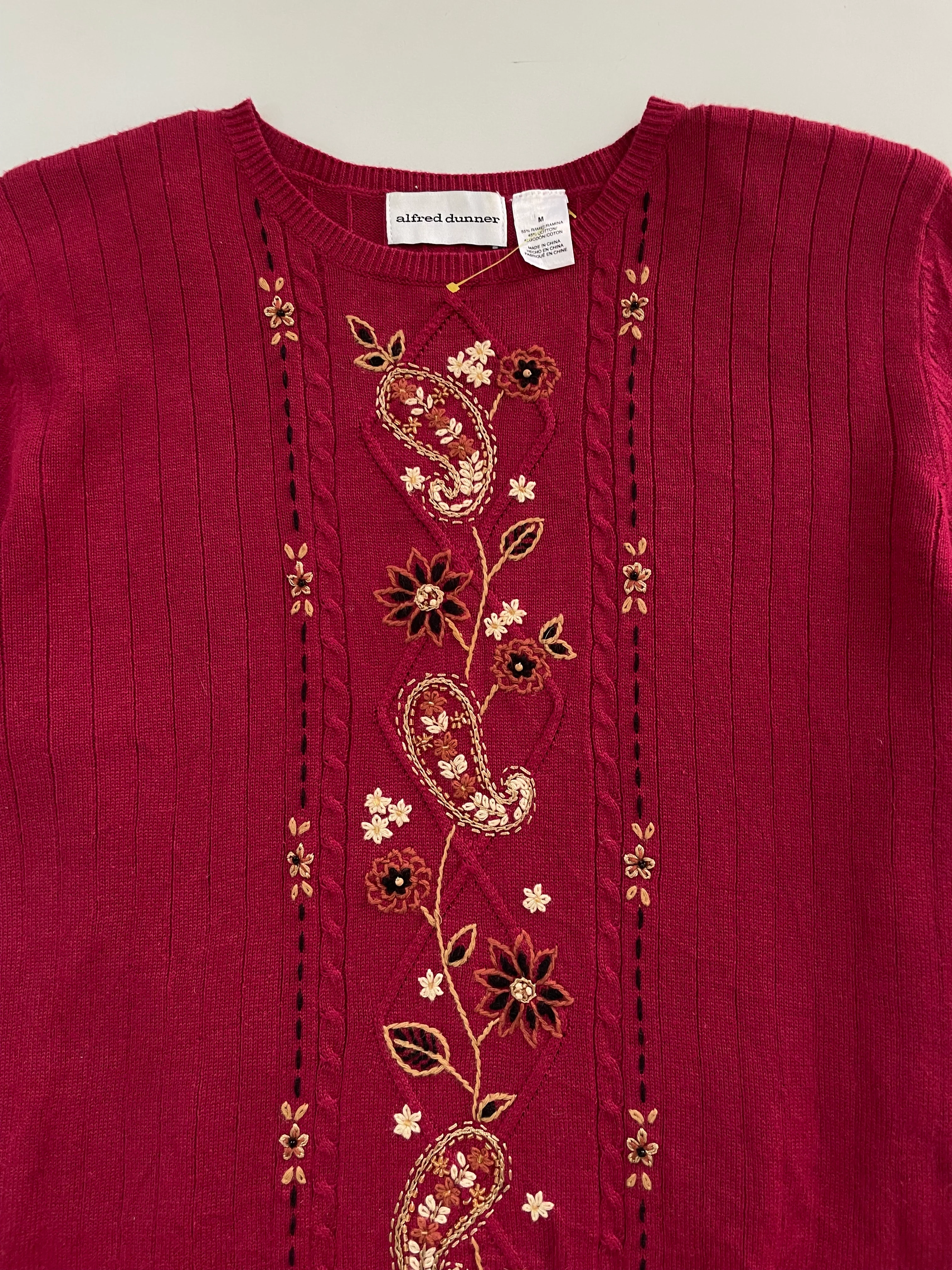Alfred Dunner Embroidered Sweater Vest-Bust 44 - Image 2