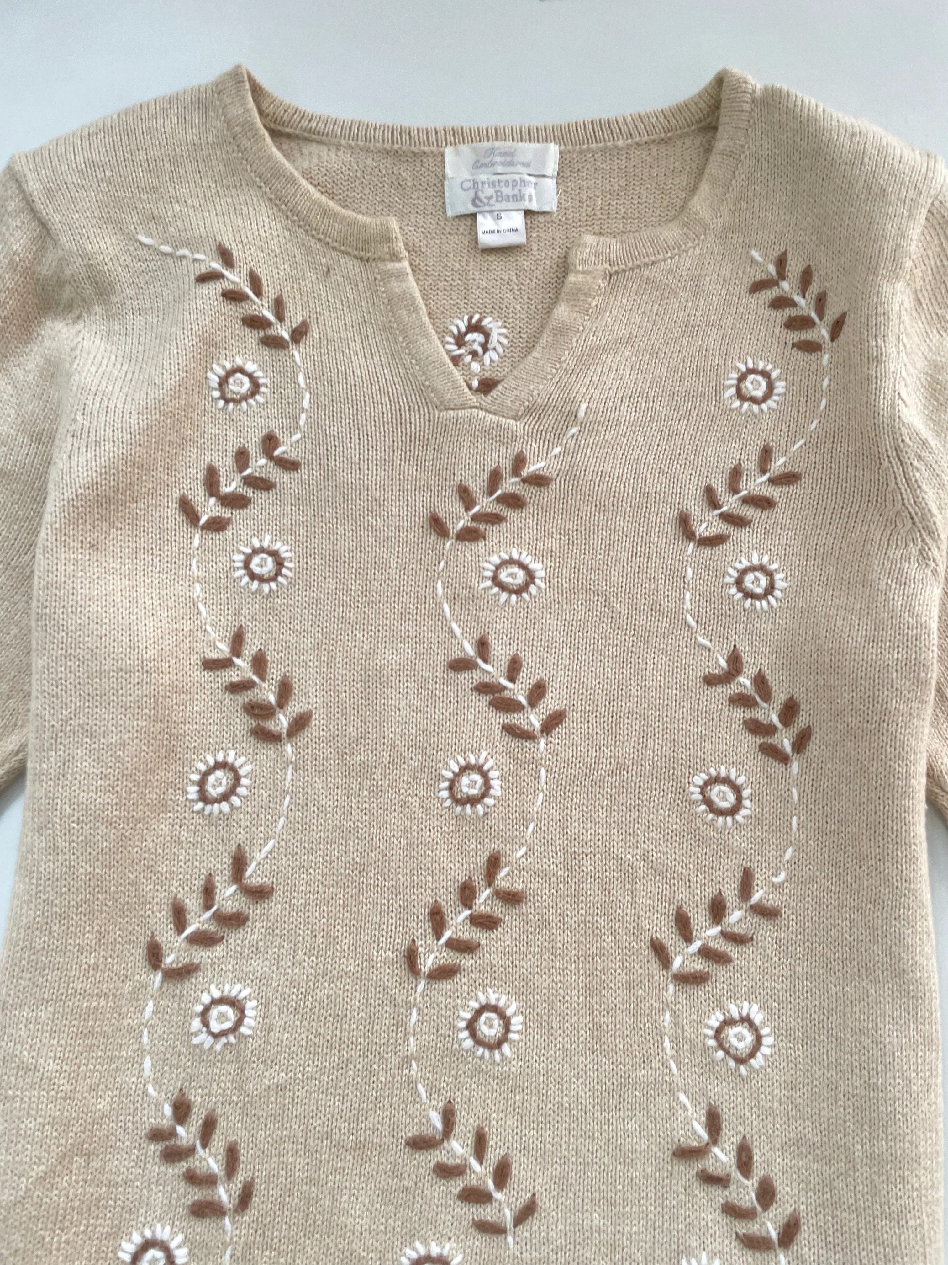 Christopher & Banks Embroidered Sweater Vest-Bust 34 - Image 2