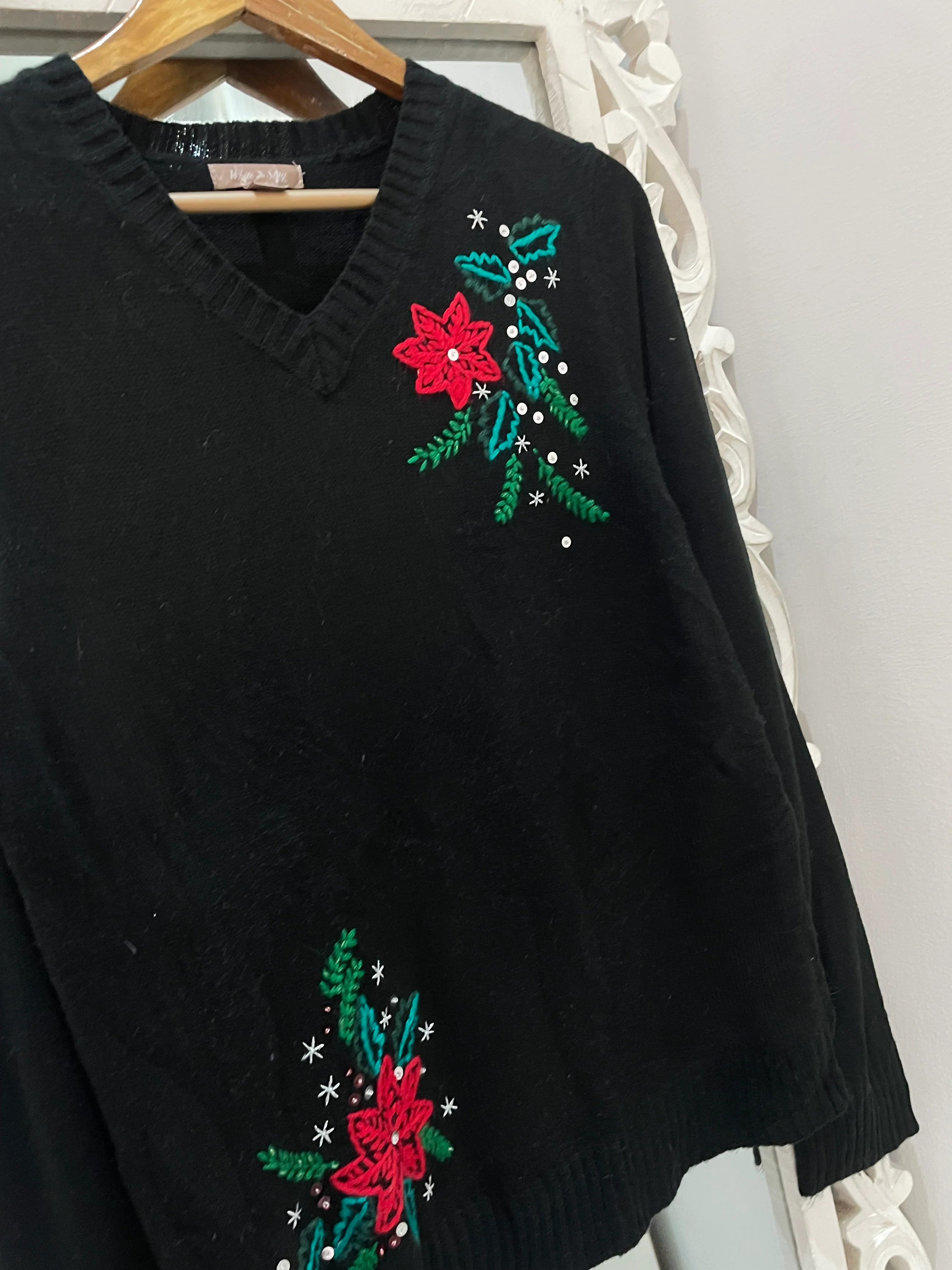 Embroidered Vintage Sweater-Bust 38 - Image 2