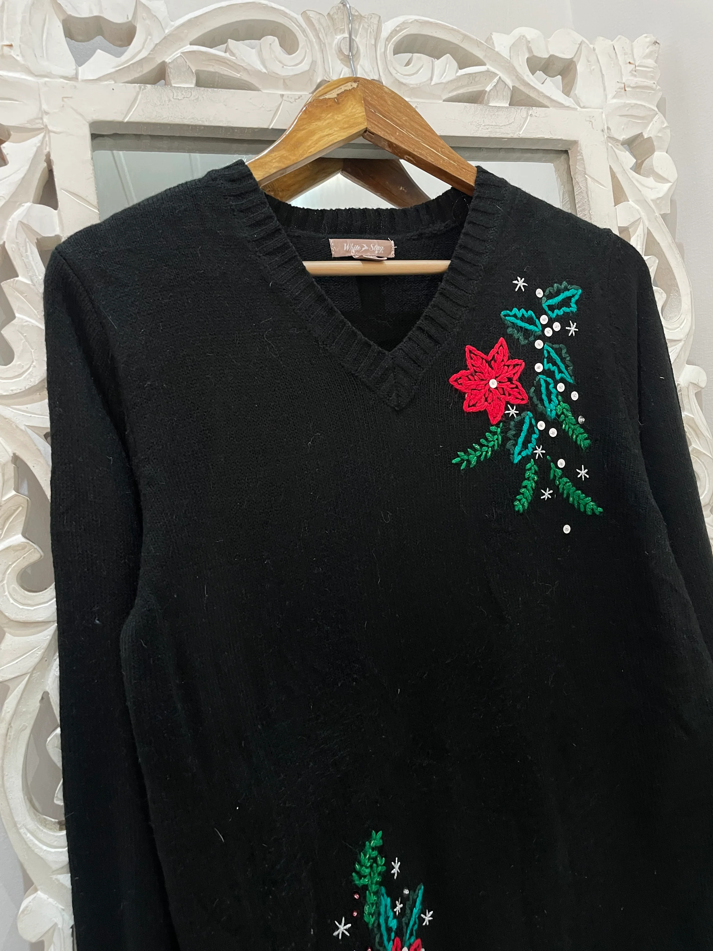 Embroidered Vintage Sweater-Bust 38 - Image 3