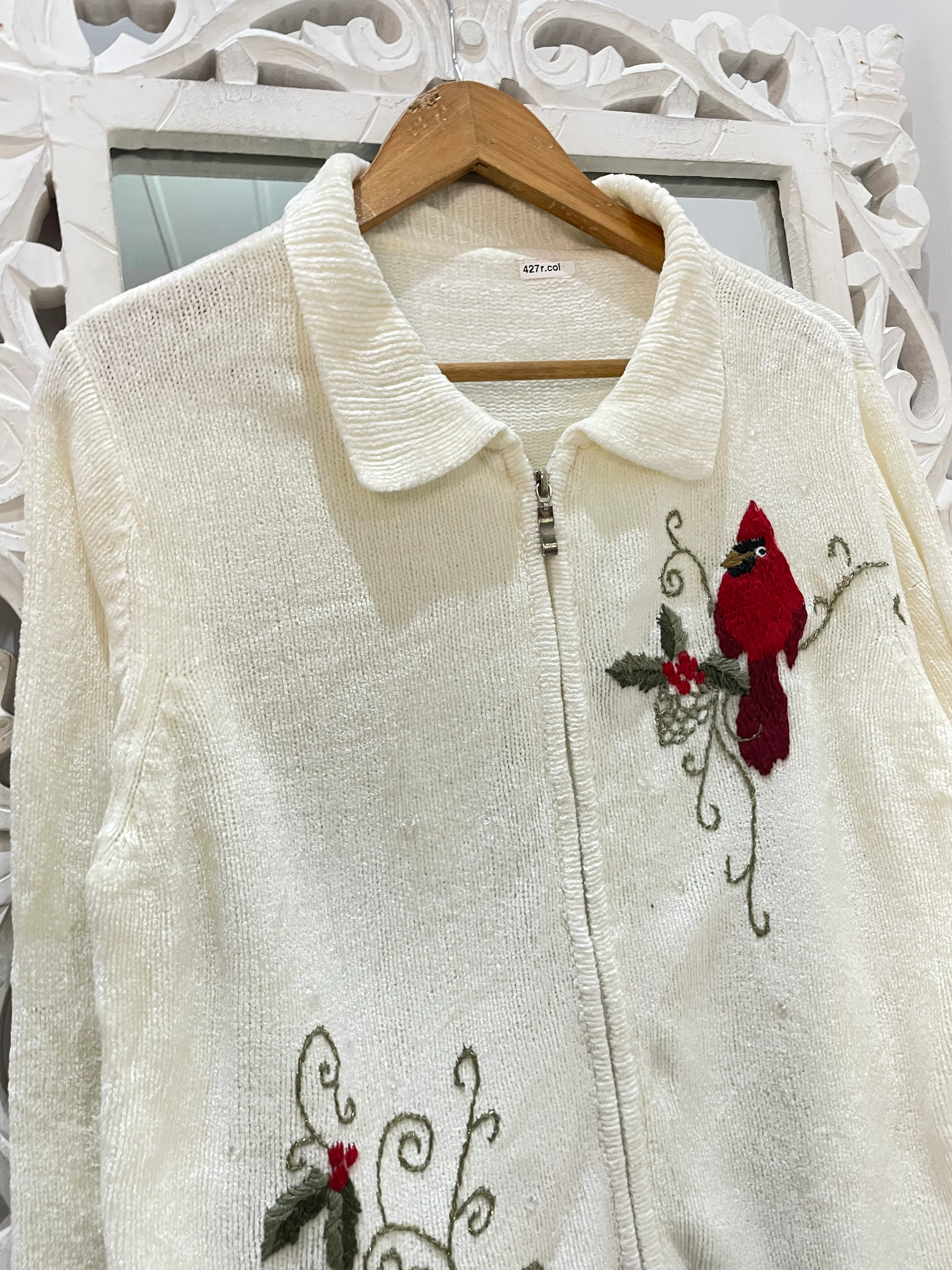 Embroidered Vintage Sweater-Bust 44 - Image 2