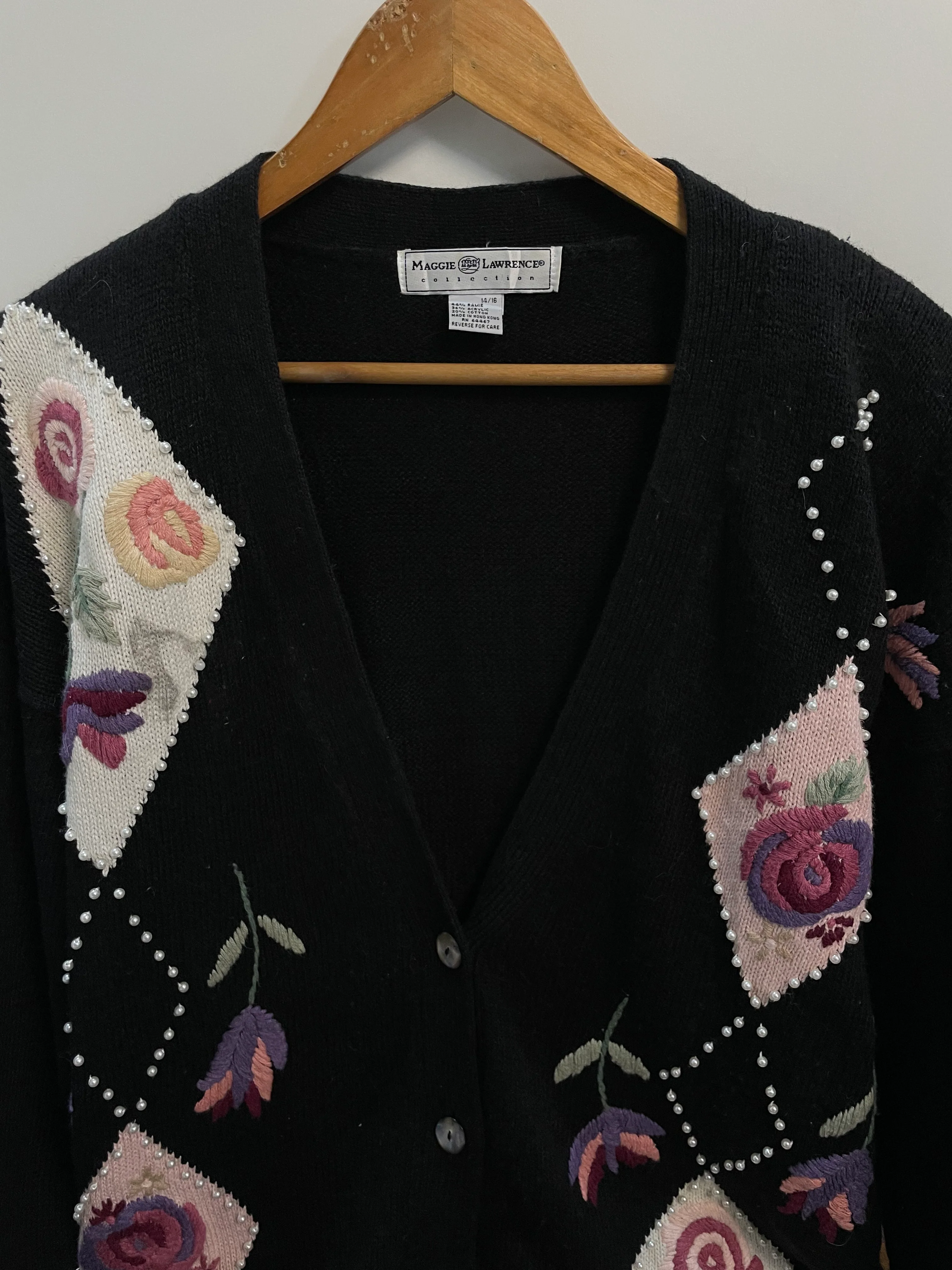 Embroidered Vintage Sweater-Bust 50 - Image 2