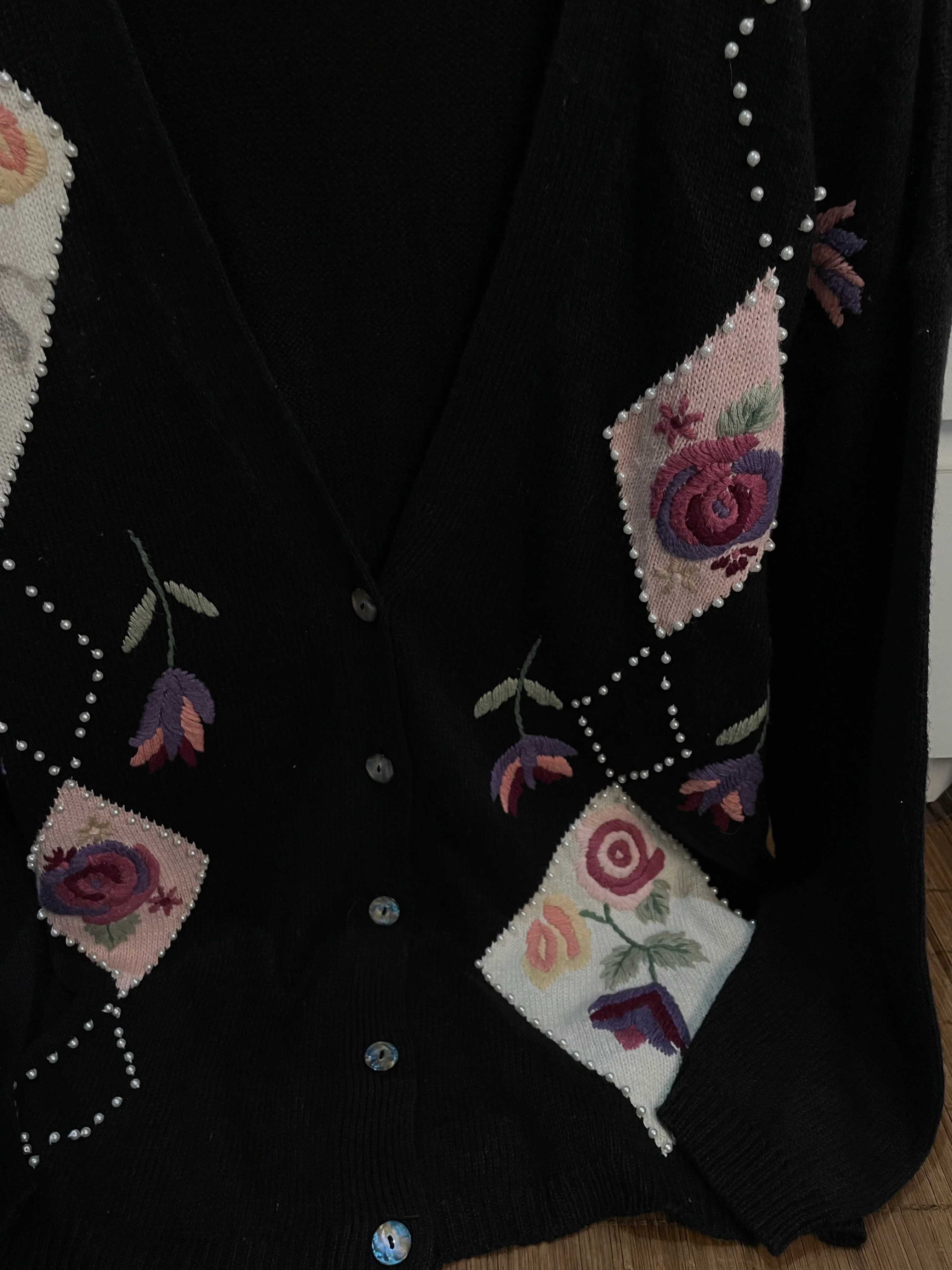 Embroidered Vintage Sweater-Bust 50 - Image 3