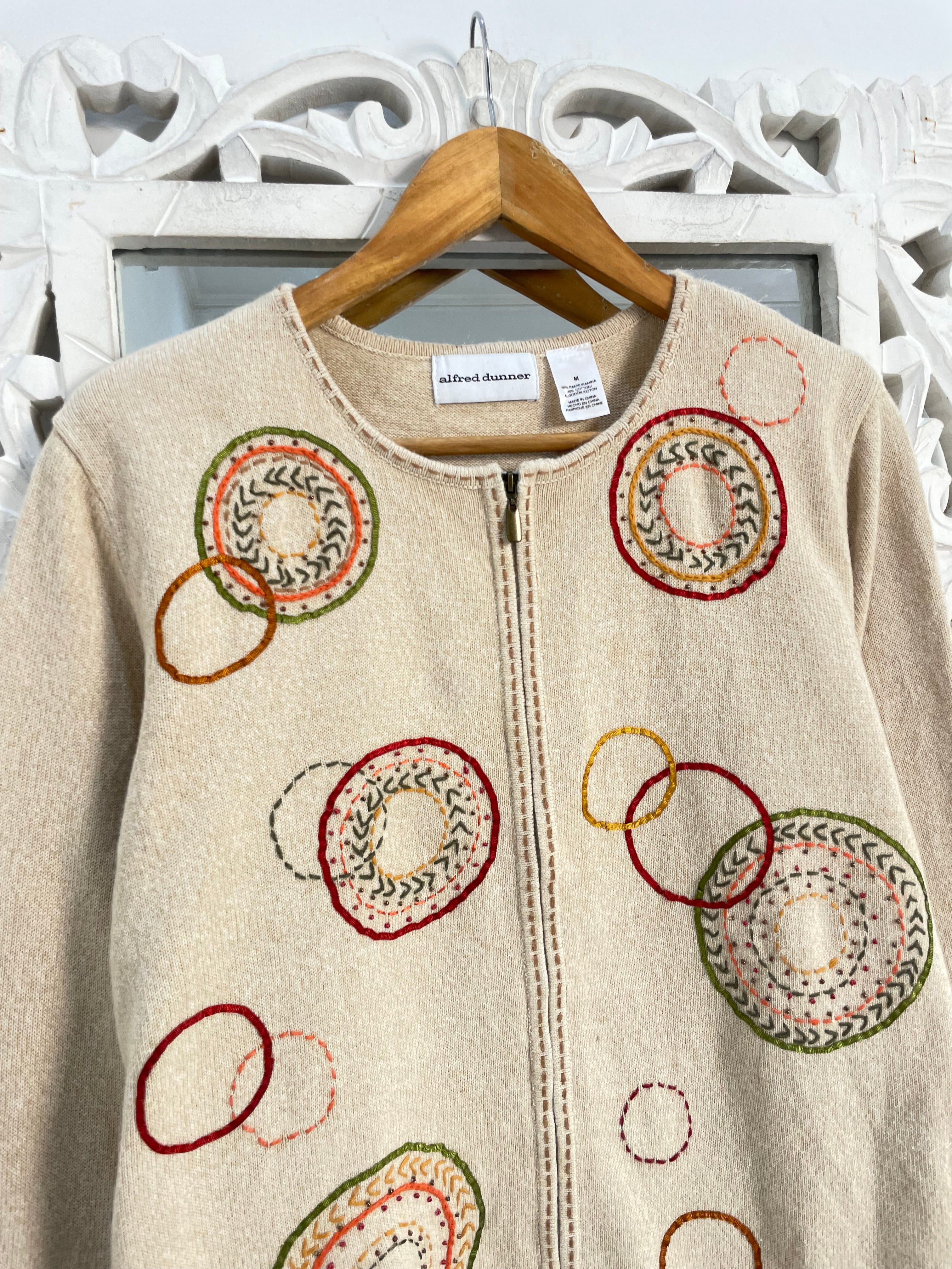 Alfred Dunner Embroidered Vintage Sweater-Bust 42 - Image 2