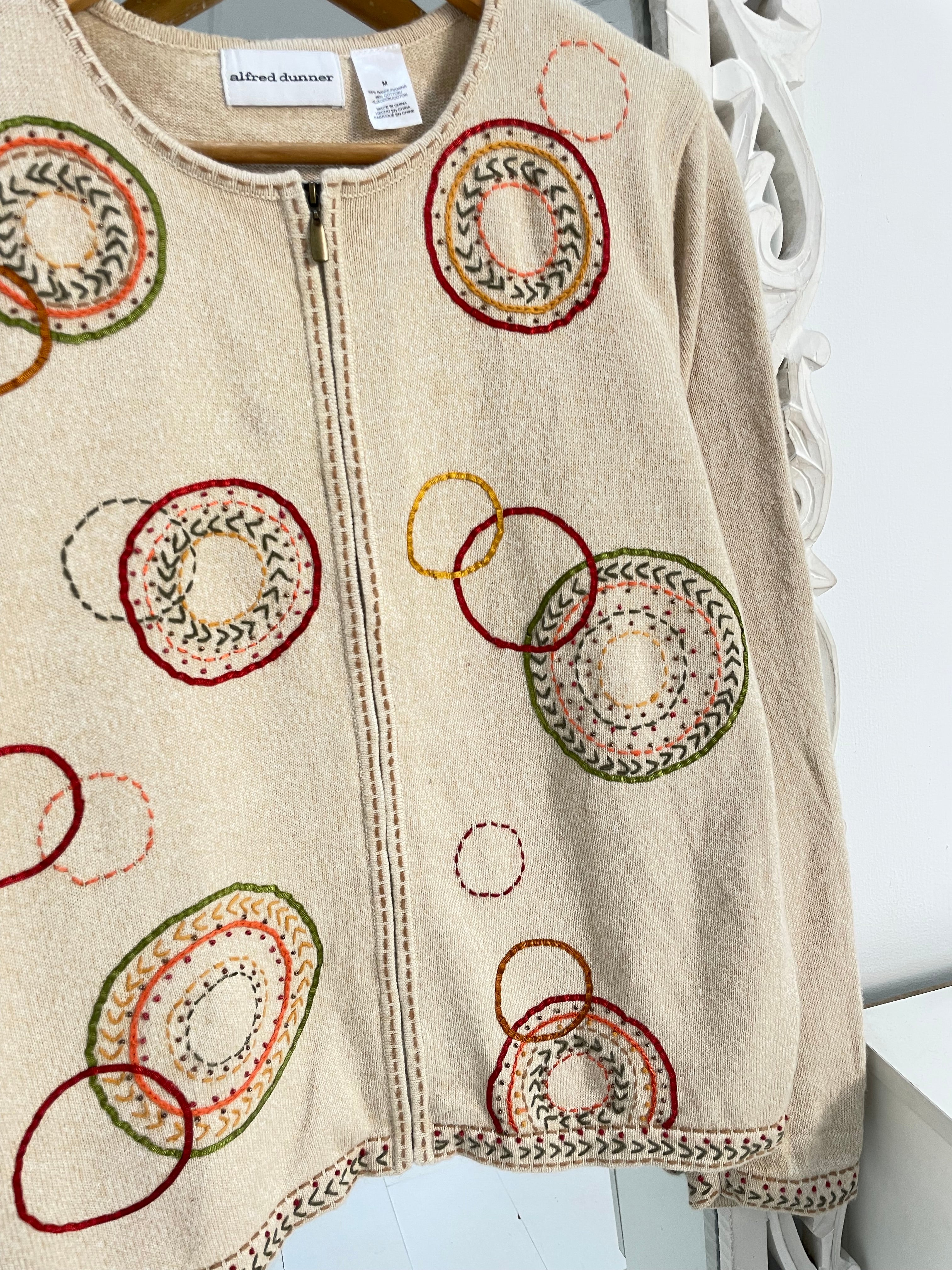 Alfred Dunner Embroidered Vintage Sweater-Bust 42 - Image 3