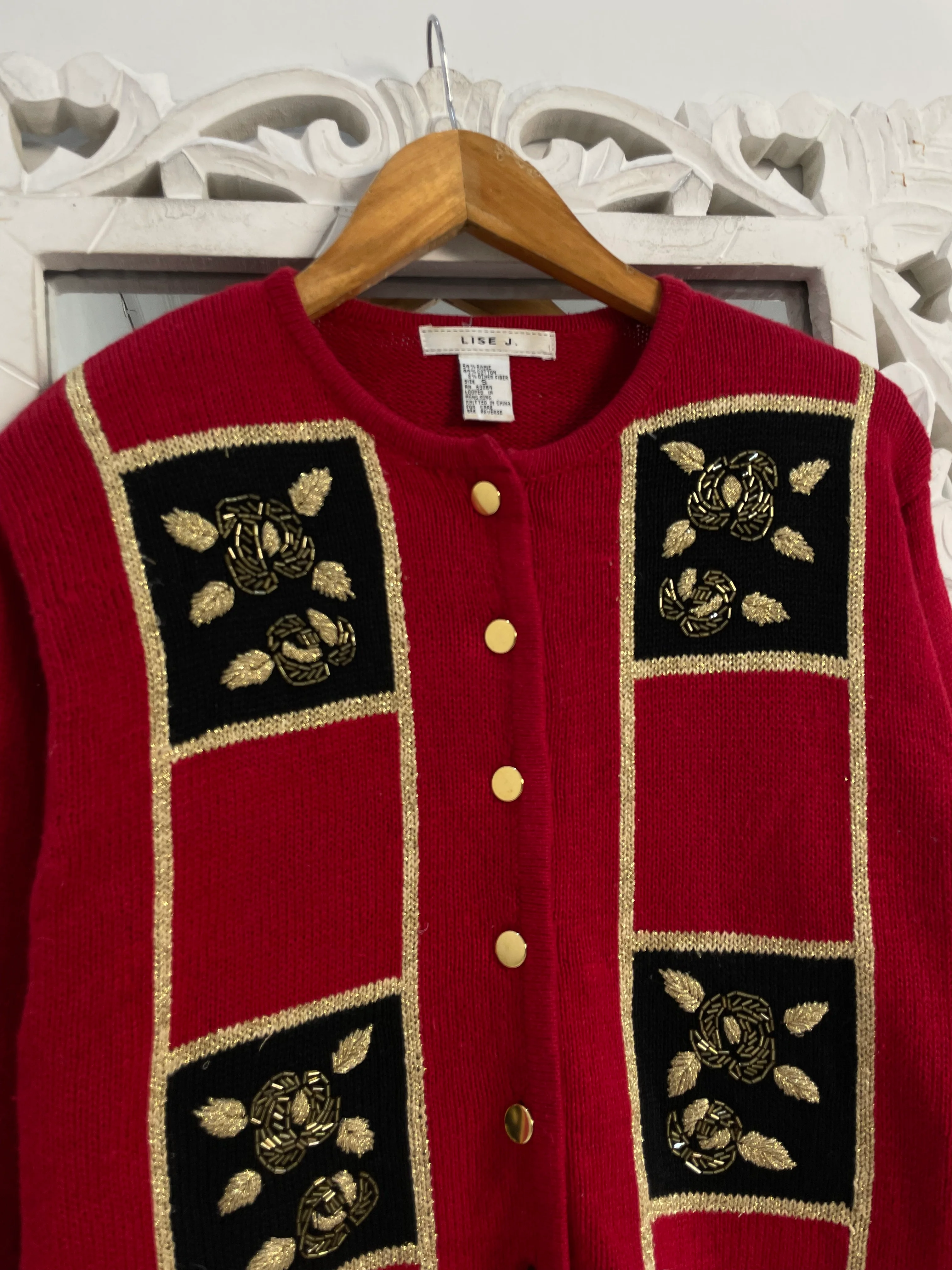 Embroidered Vintage Sweater-Bust 38 - Image 2