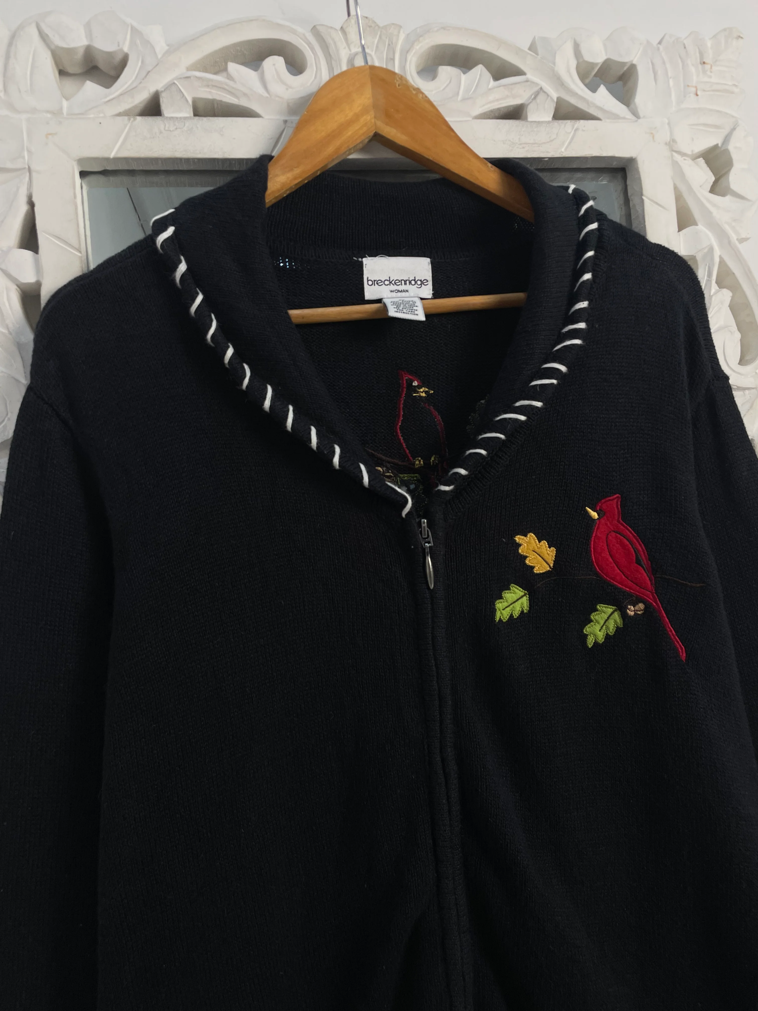 Breckenridge Embroidered Vintage Sweater-Bust 50 - Image 2