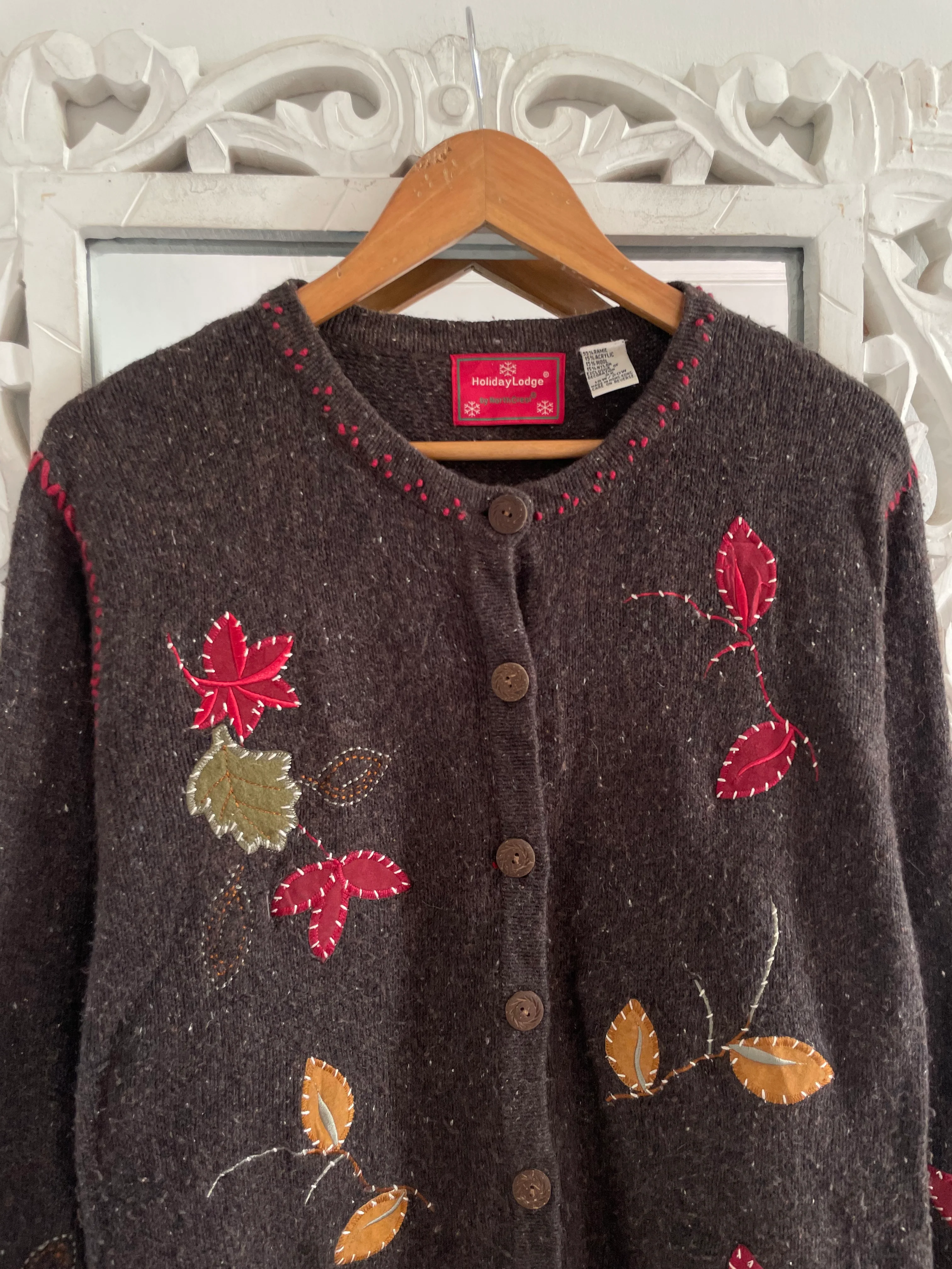 Holiday Lodge Embroidered Vintage Sweater-Bust 50 - Image 2