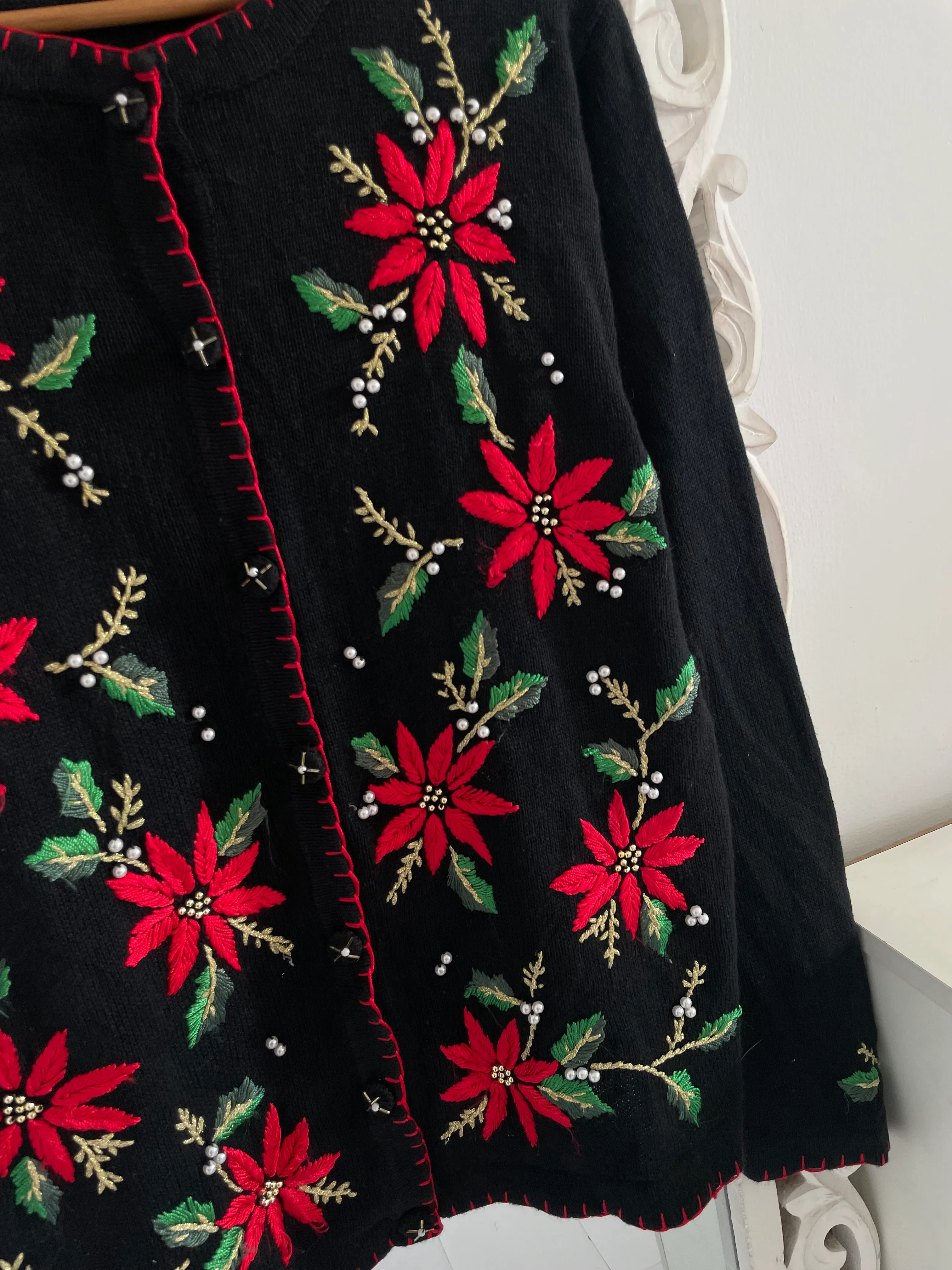 Victoria Jones Embroidered Vintage Sweater-Bust 44 - Image 3