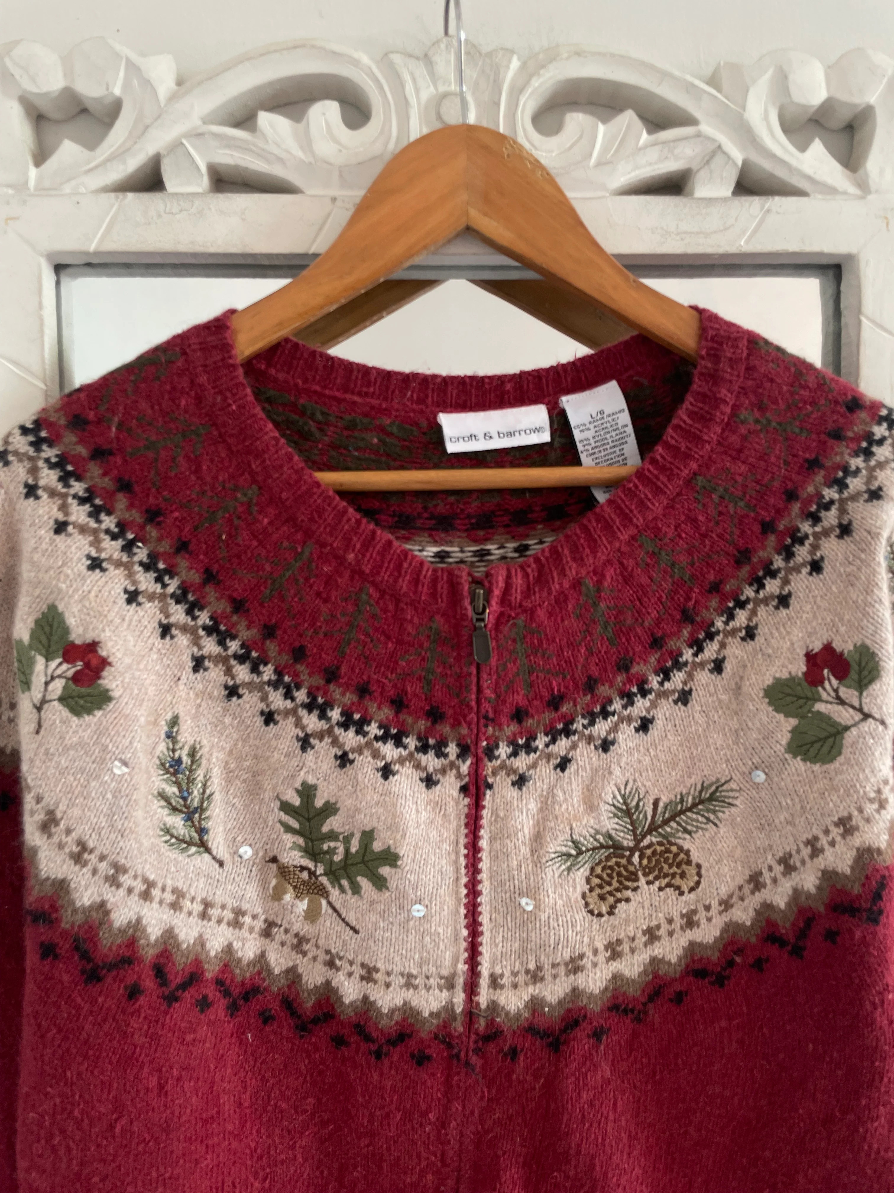 Croft&Barrow Embroidered Vintage Sweater-Bust 46 - Image 2