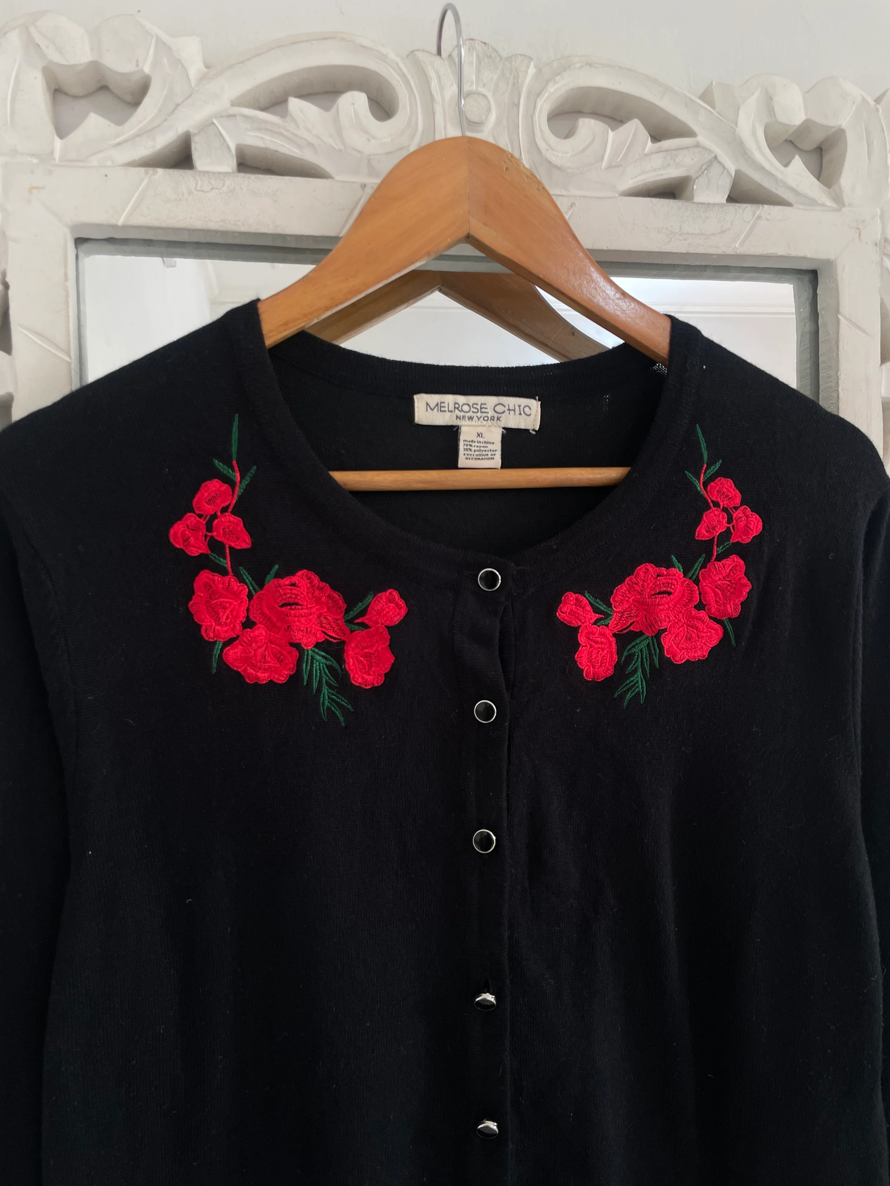 Melrose Chic Embroidered Vintage Sweater-Bust 42 - Image 2