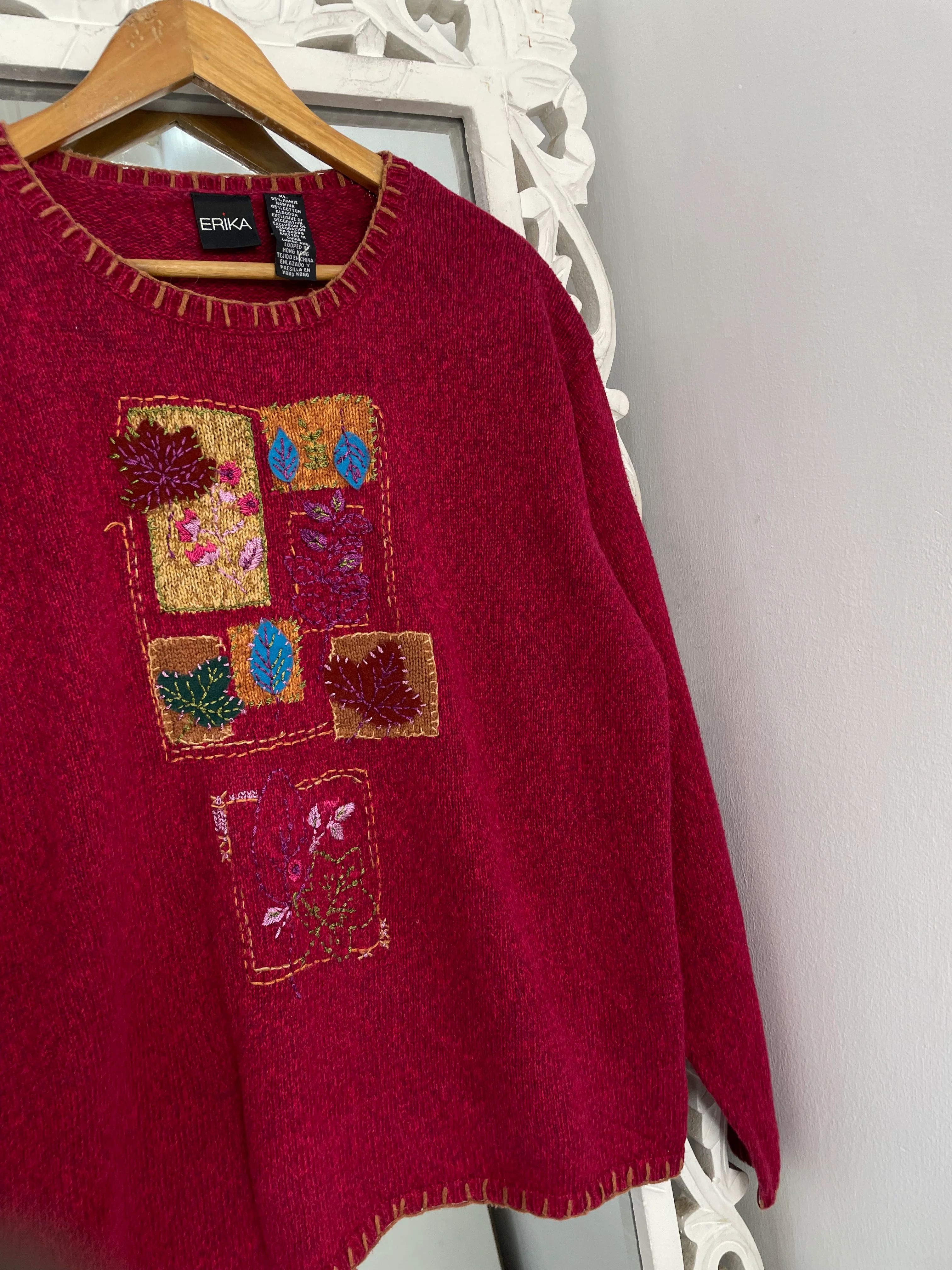 Erika Embroidered Vintage Sweater-Bust 46 - Image 3
