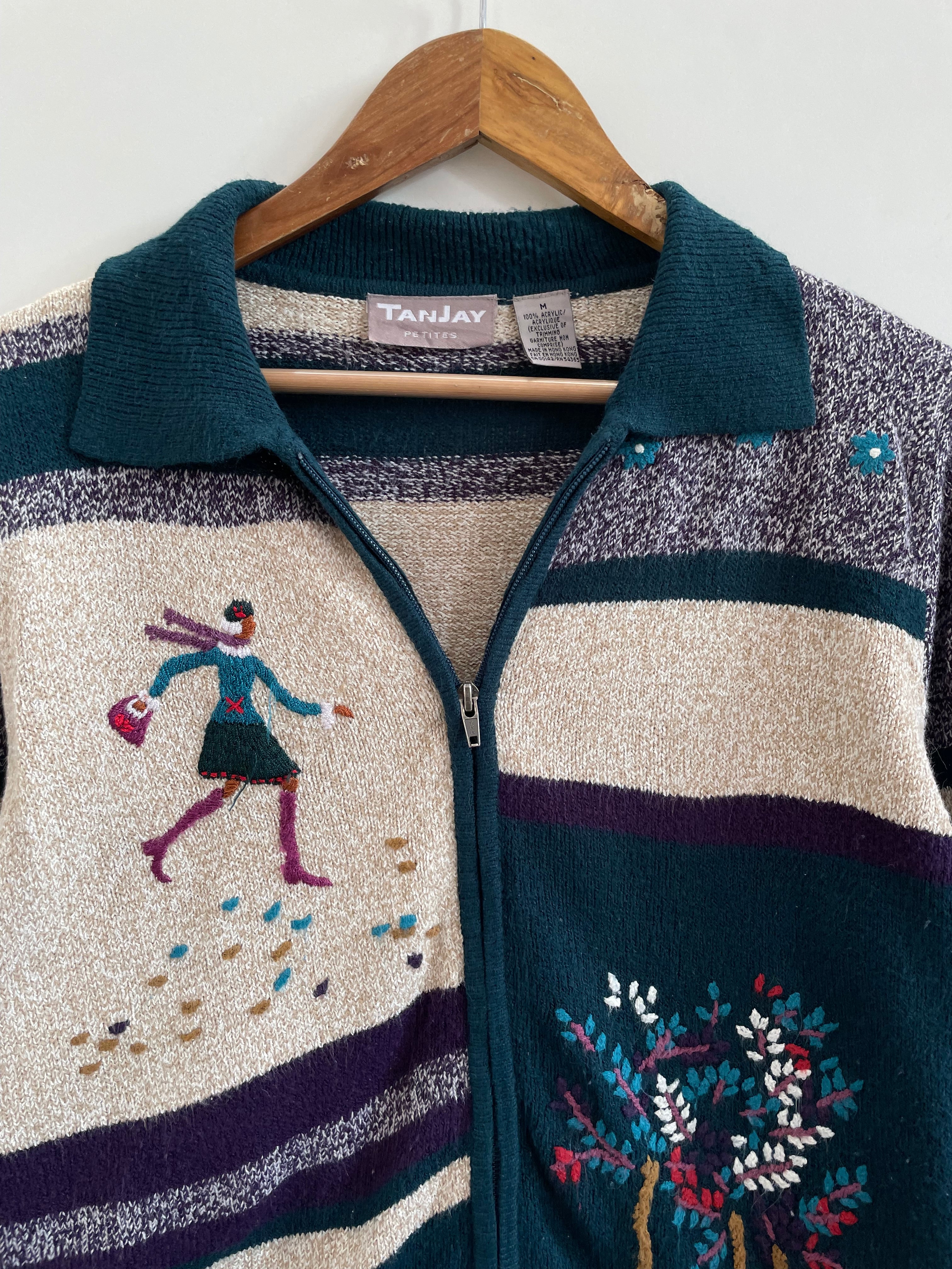 Tanjay Embroidered Vintage Sweater-Bust 44 - Image 2