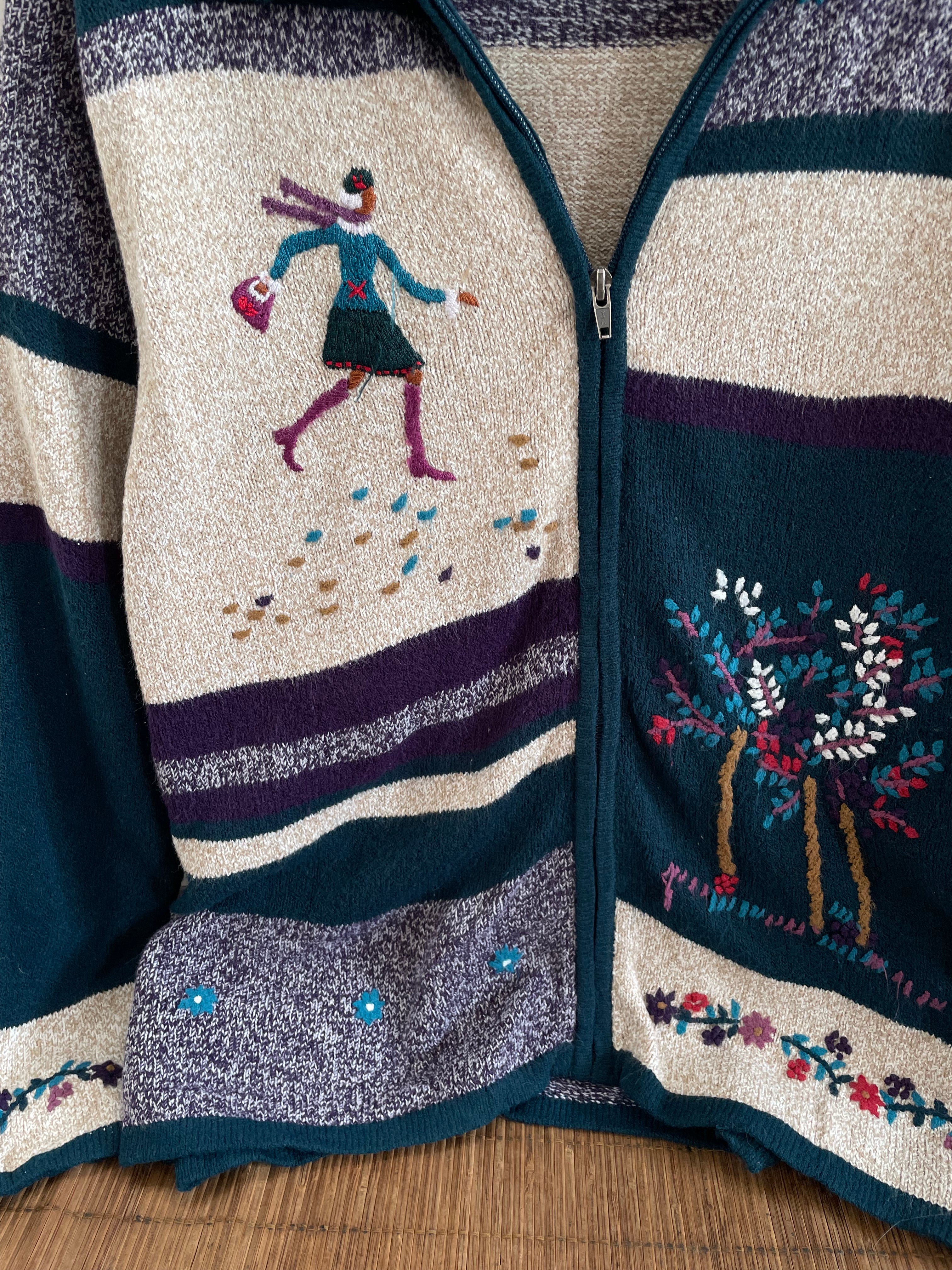 Tanjay Embroidered Vintage Sweater-Bust 44 - Image 3