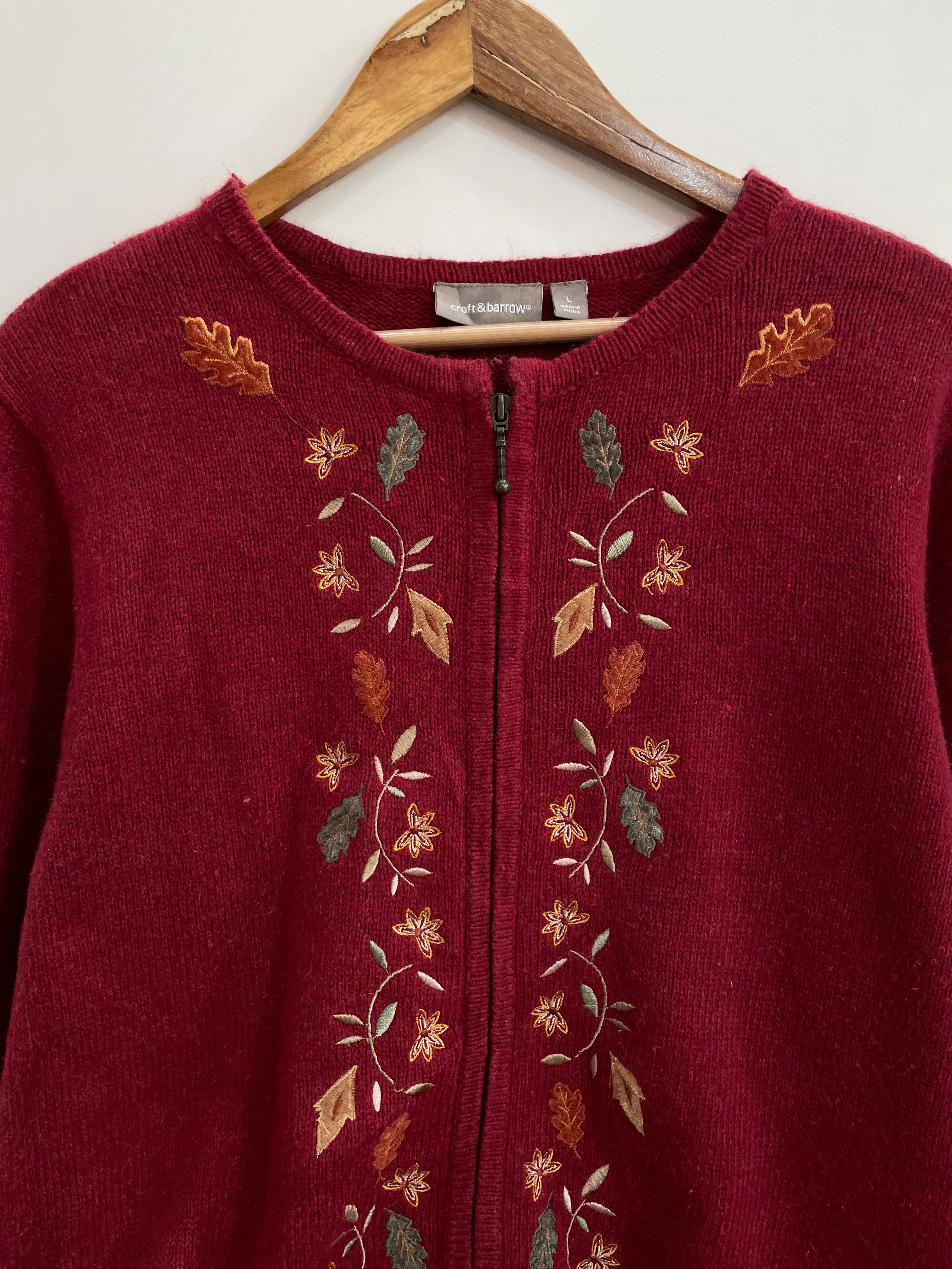 Croft & Barrow Embroidered Wool Angora Vintage Sweater-Bust 44 - Image 2