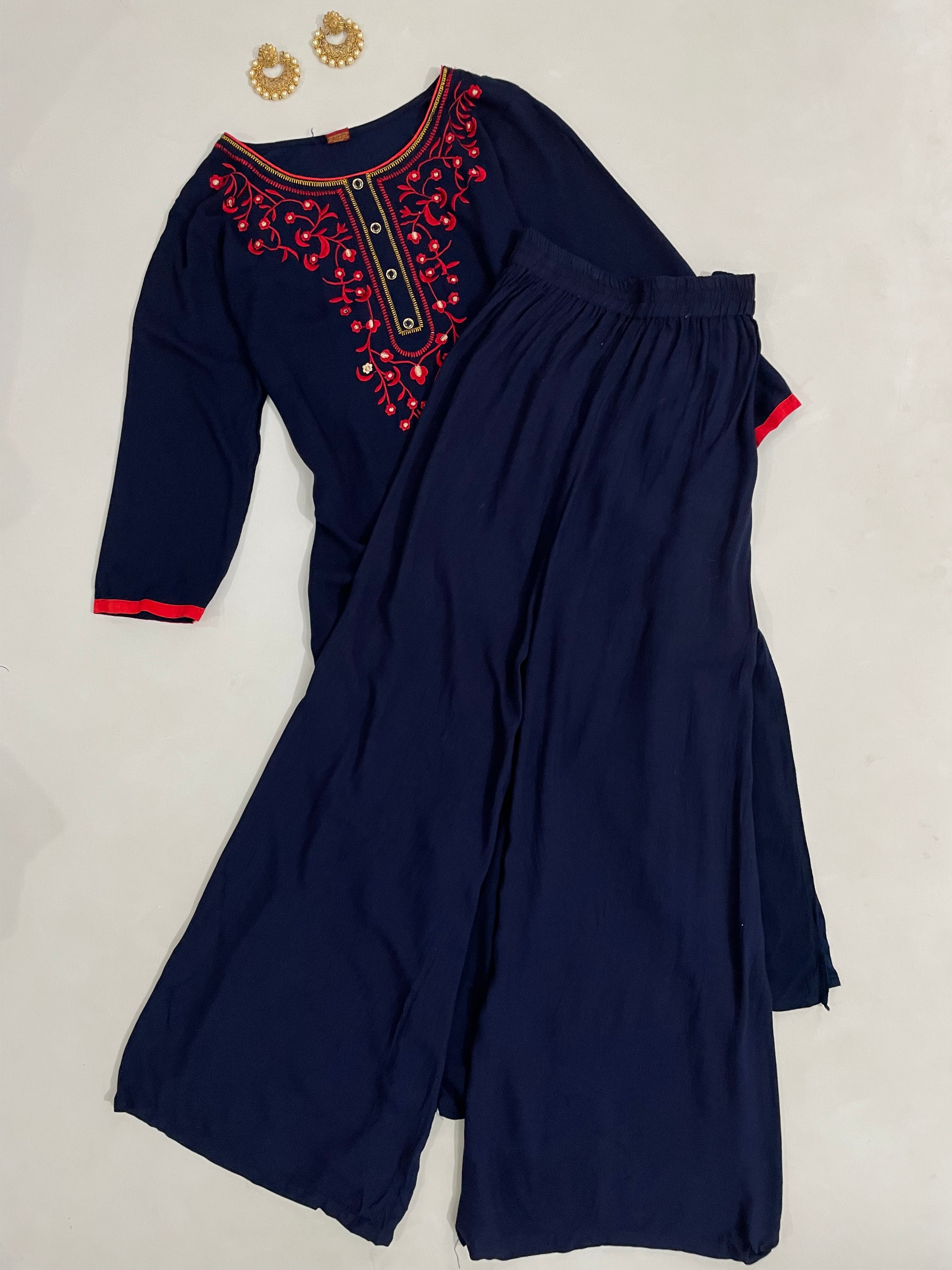 Embroidered Kurta-Bust 36 Waist 28 to 34
