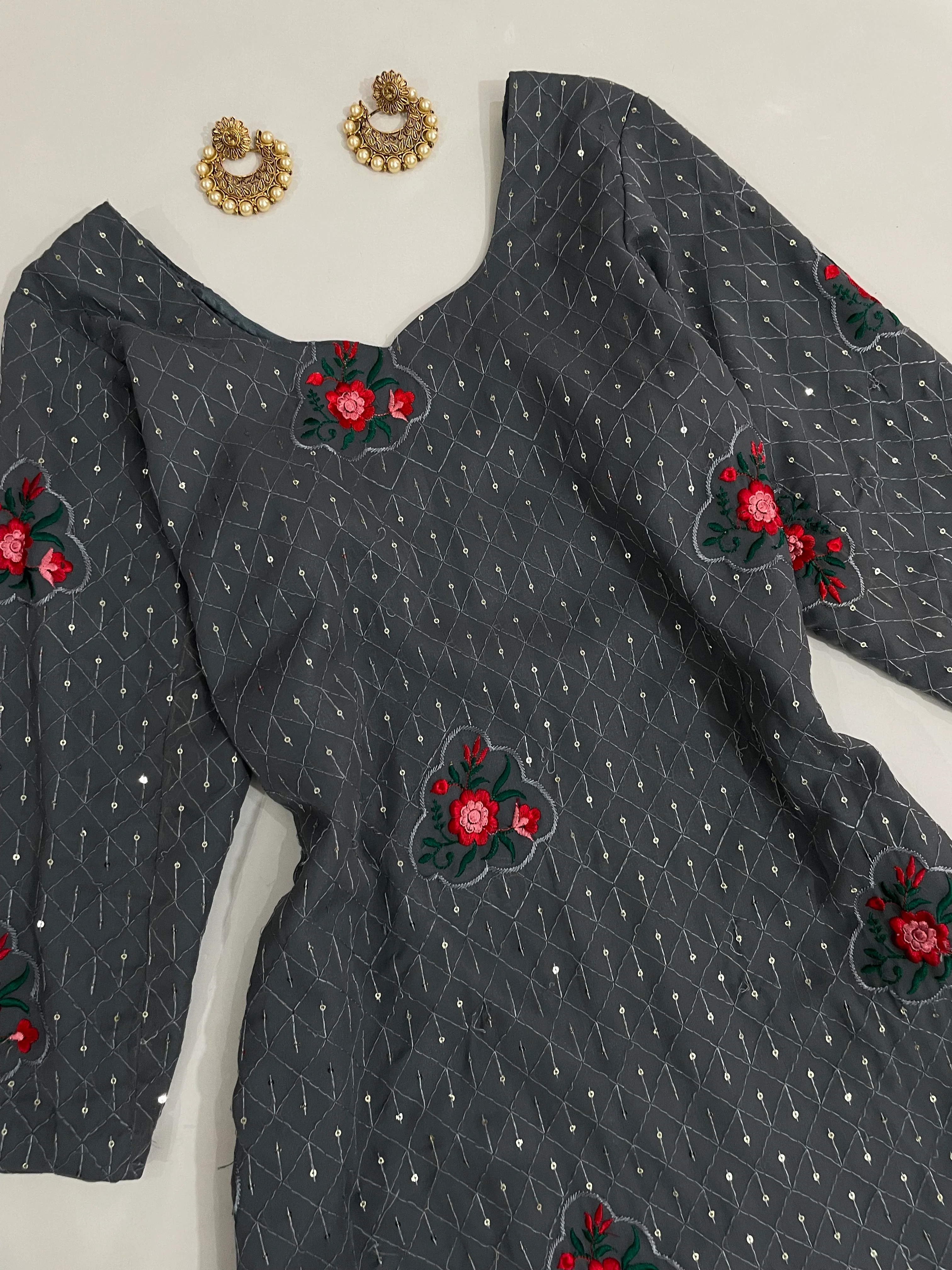 Sequin Embroidered Kurta-Bust 40 - Image 2