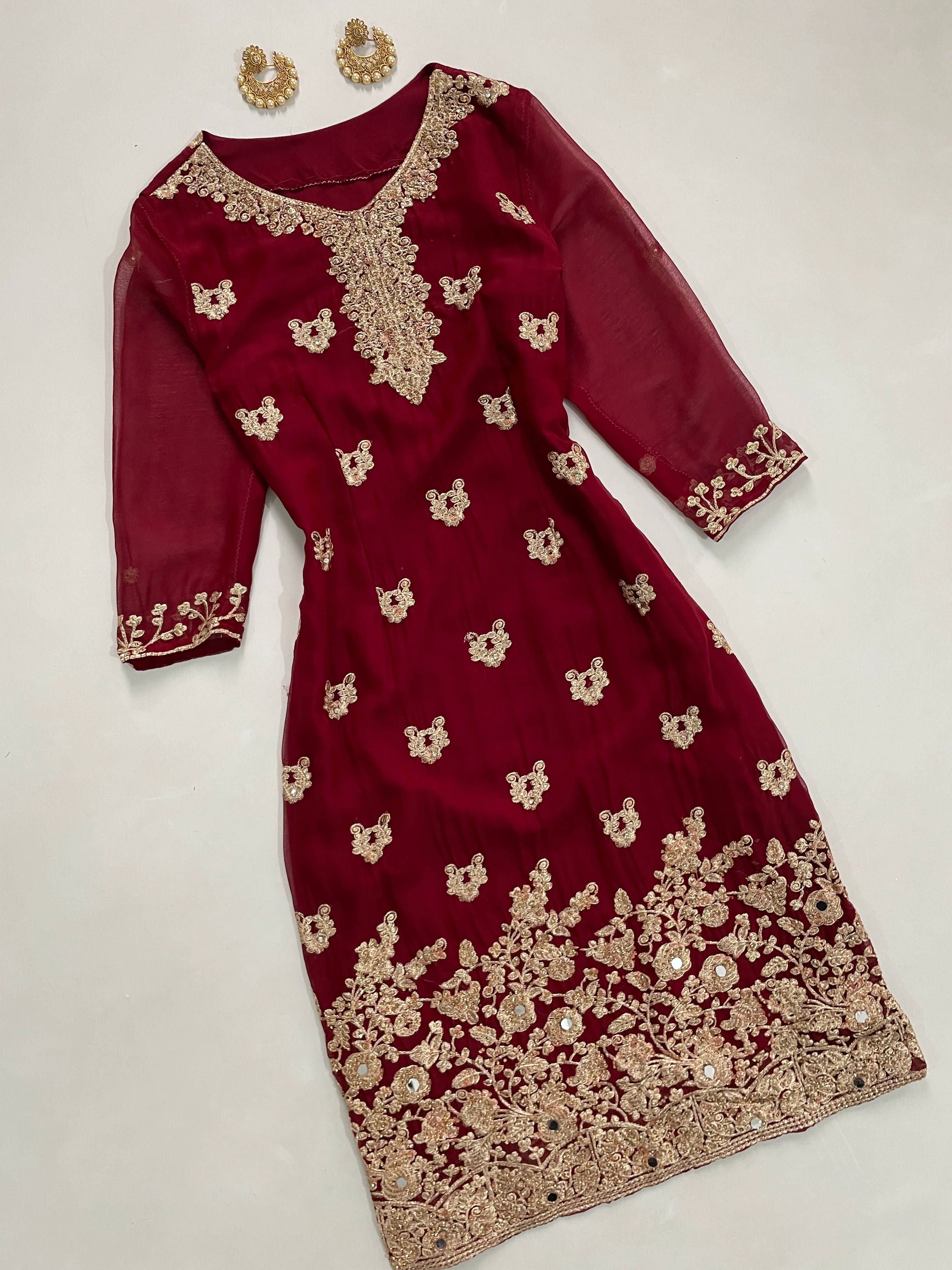 Embroidered Kurta-Bust 34