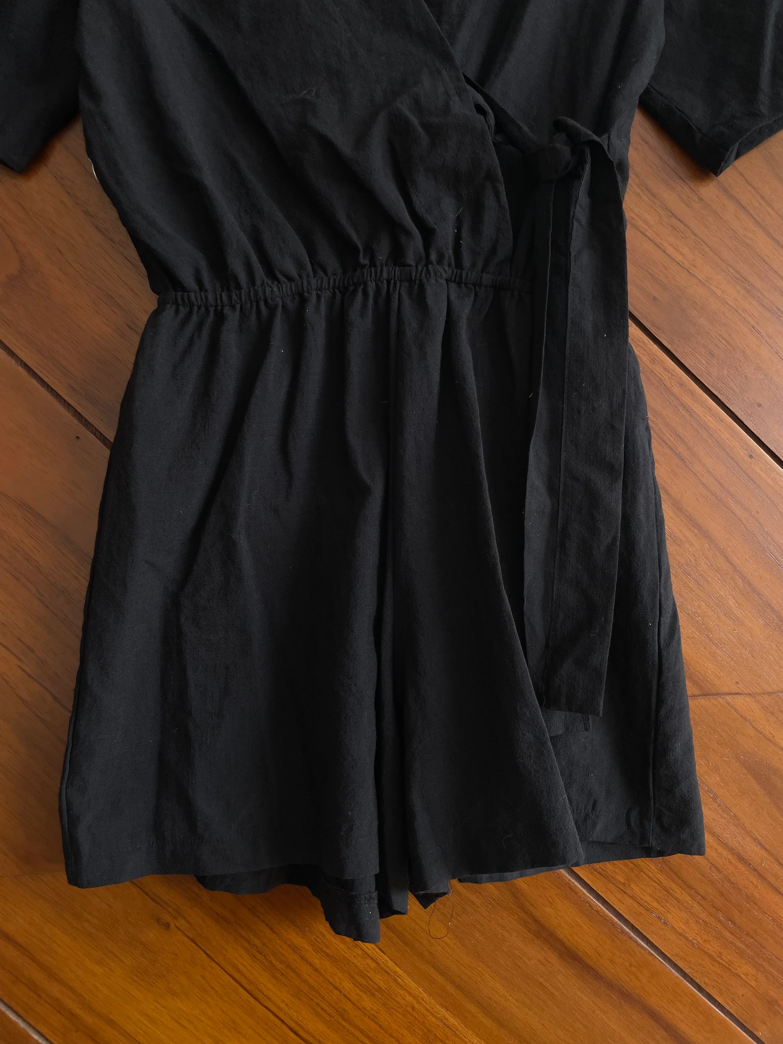 Wrap Solid Black Romper-Bust 36 - Image 3