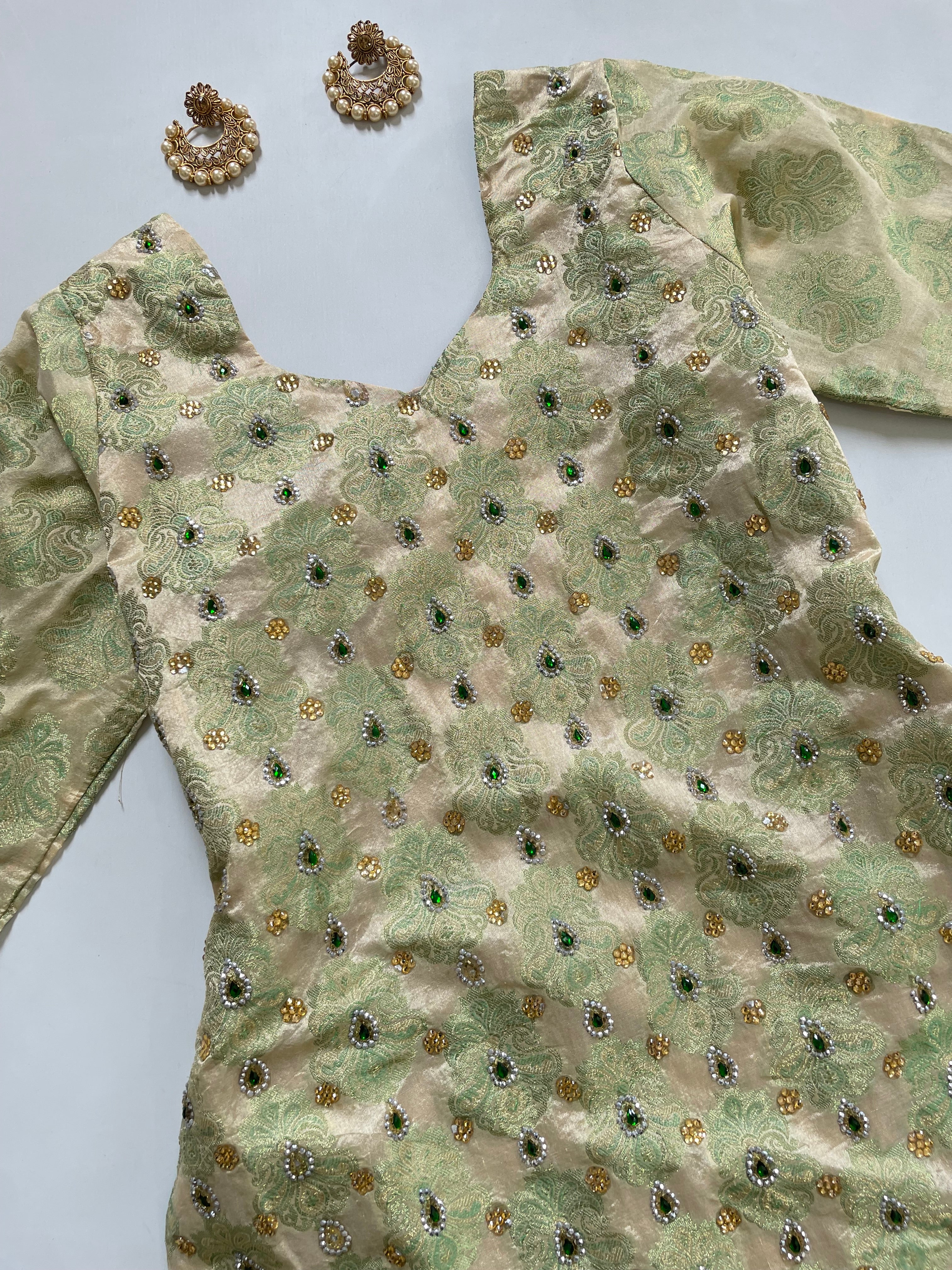 Embroidered Banarasi Kurta-Bust 38 - Image 2