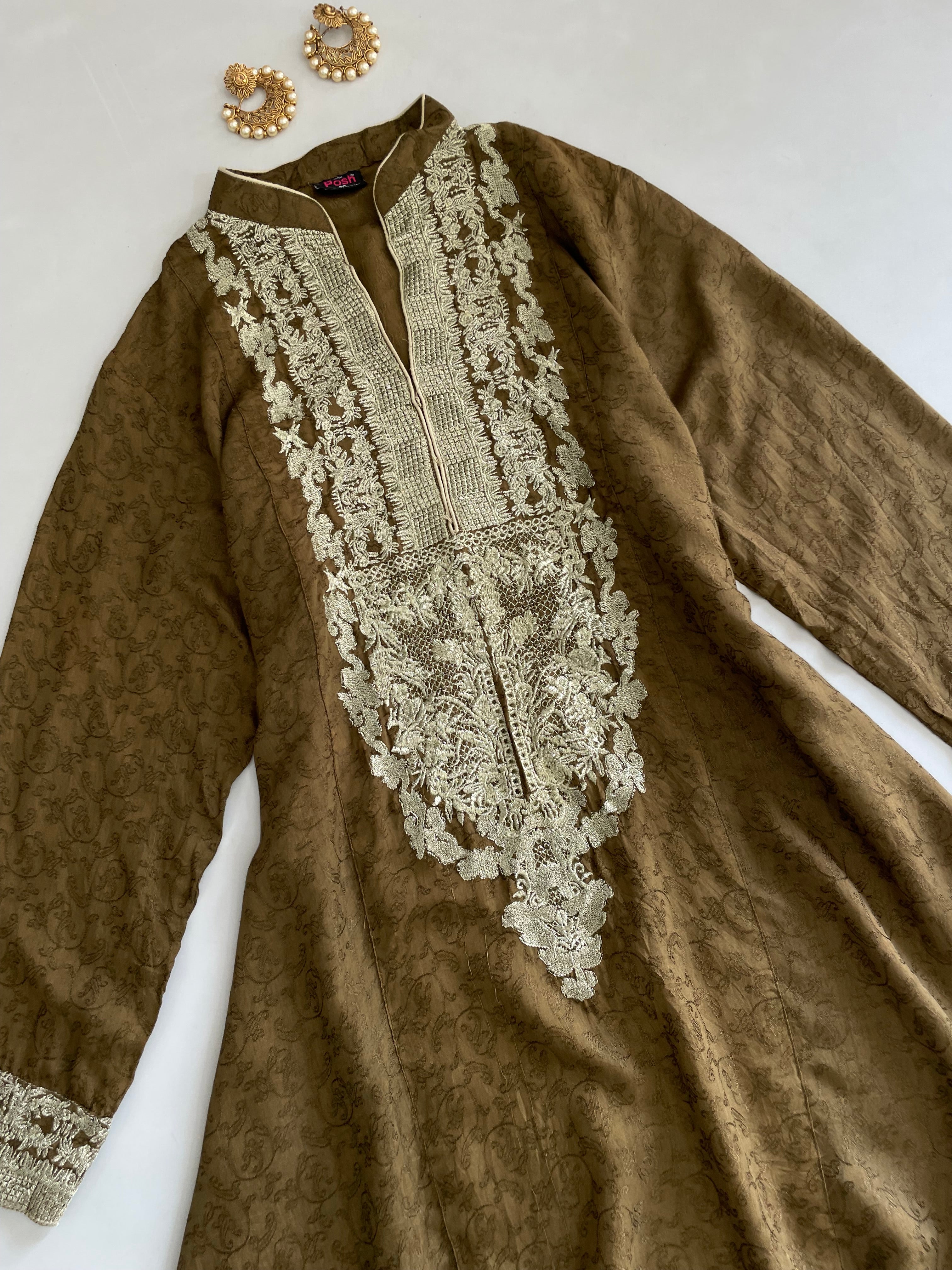 Posh Jacquard Embroidered Kurti-Bust 40 - Image 2