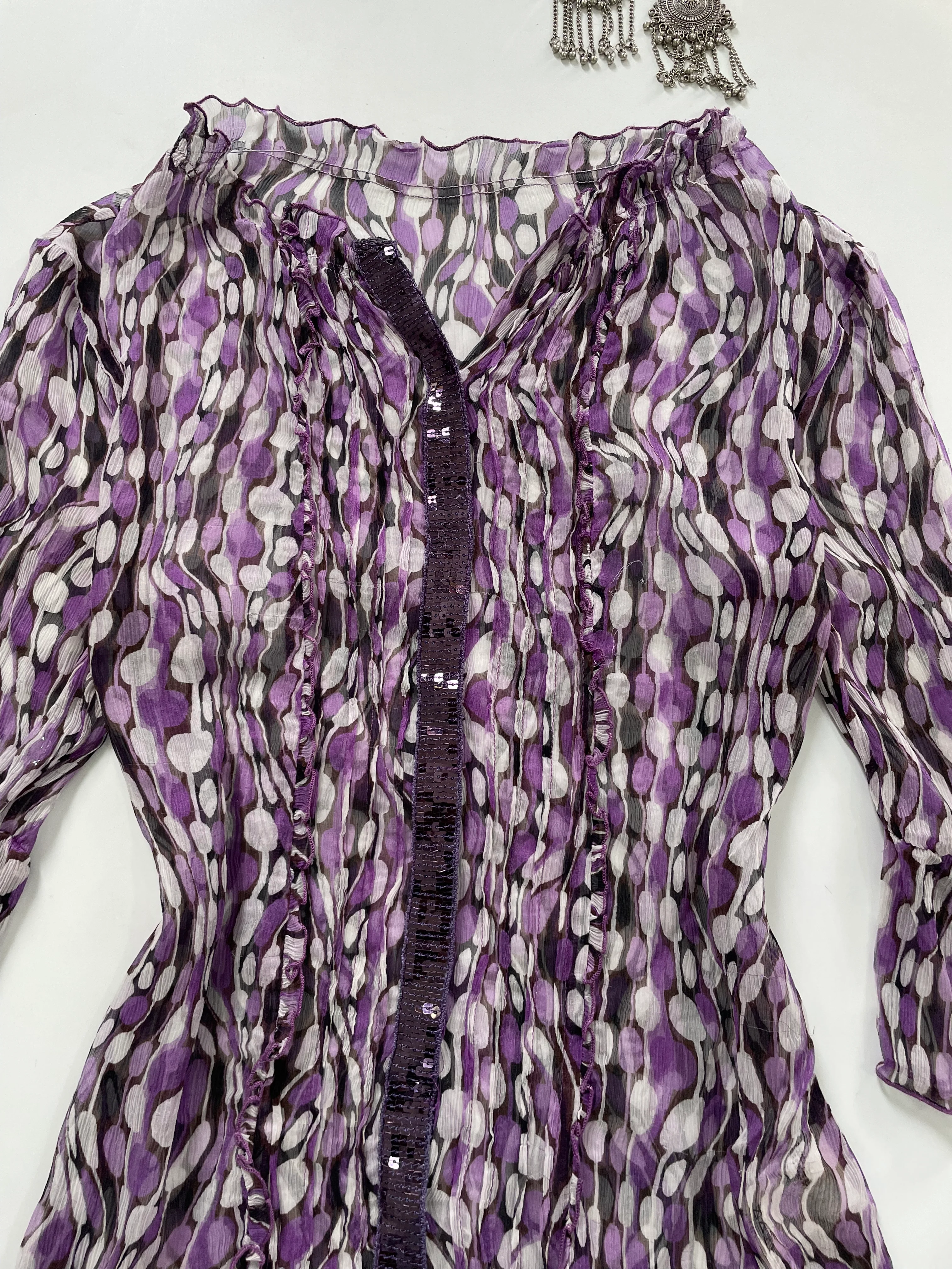100% Silk Sequin Kurti-Bust 34 - Image 2