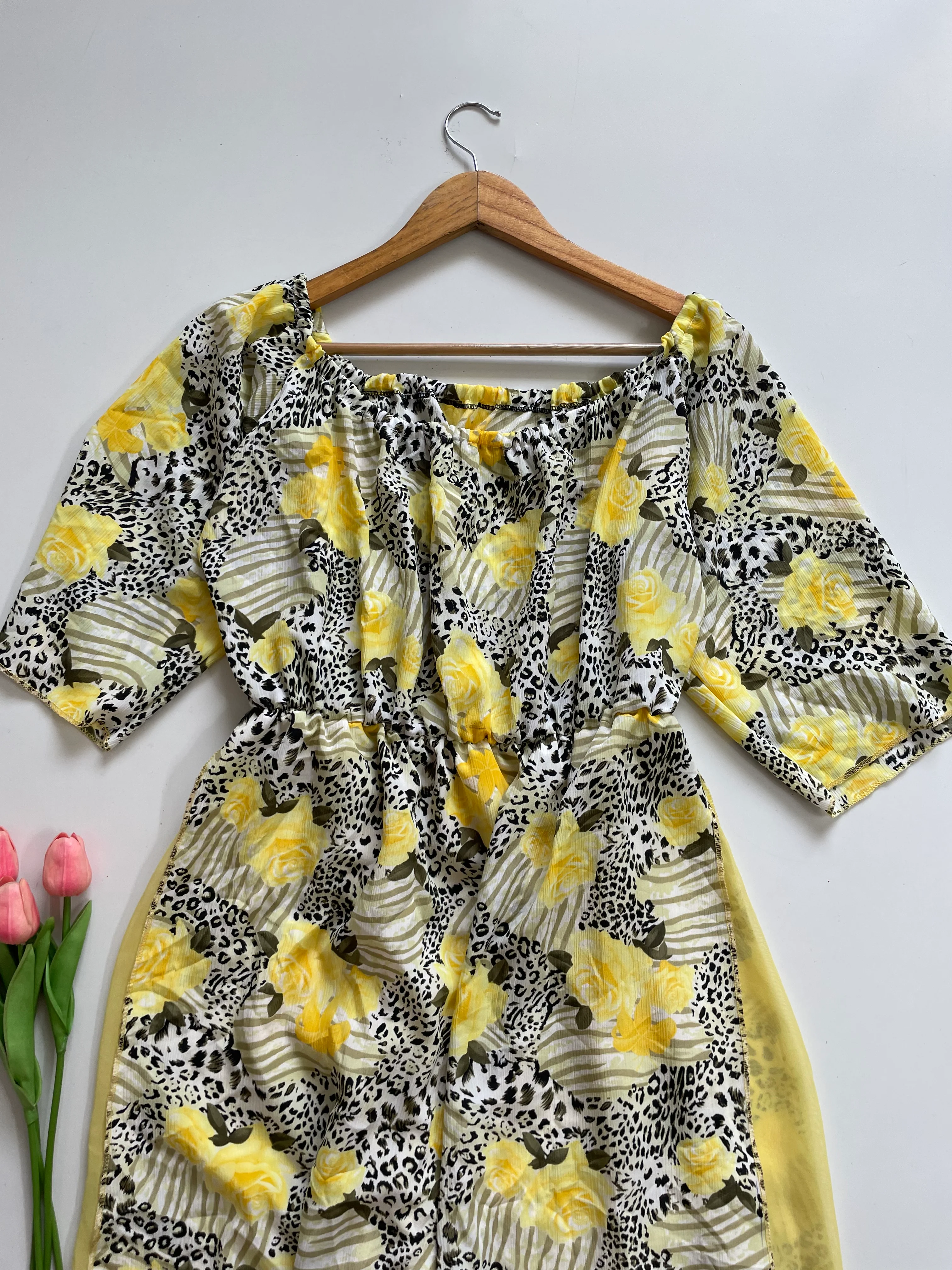 LIME FLORAL PRINTED DRESS - BUST 46 to 50 - Image 2