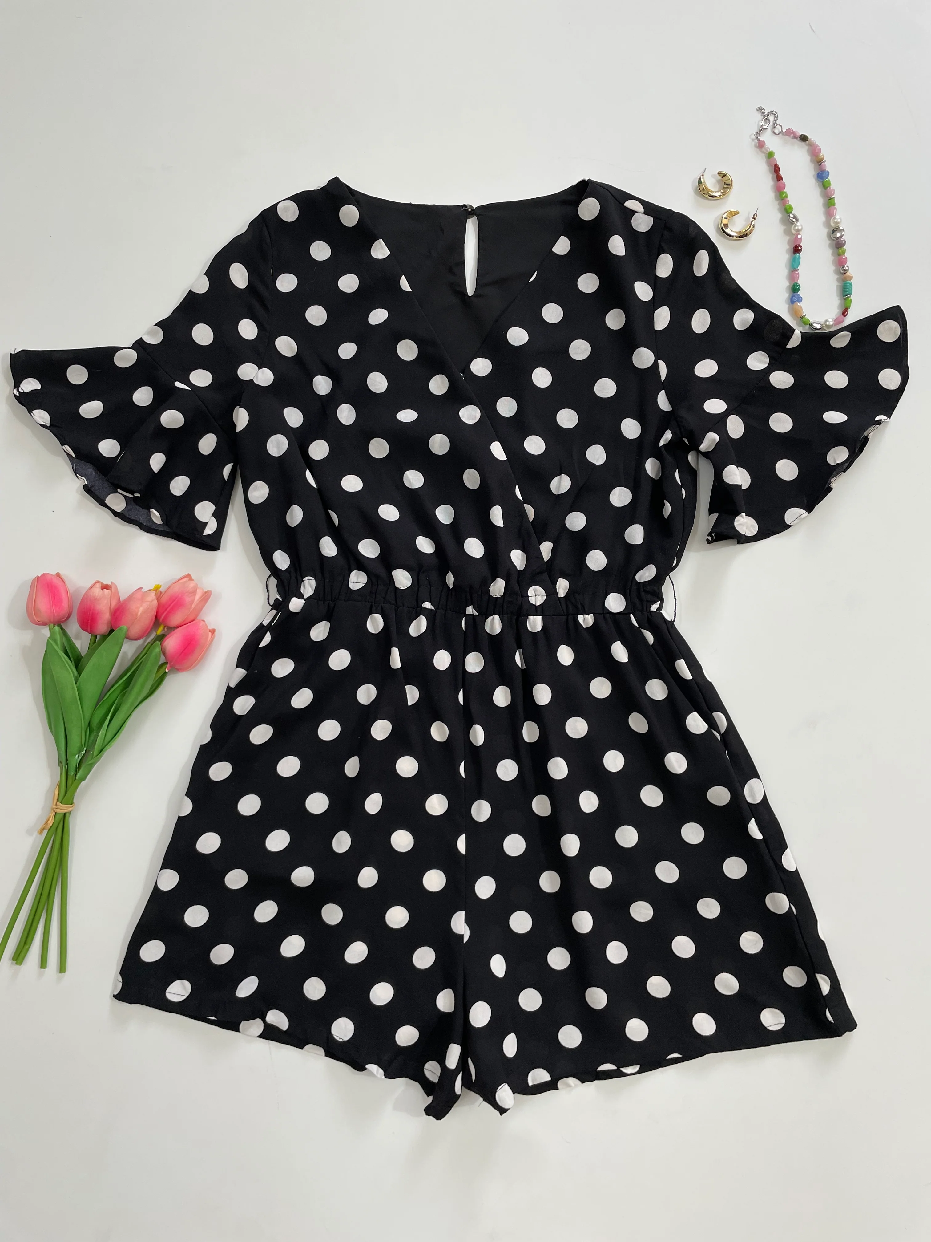 Polka dot Romper-Bust 34
